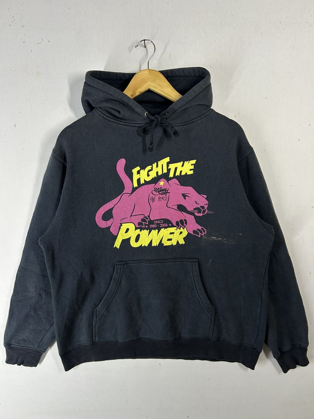 Stussy X Vintage Vintage 2006 Stussy Black Fight The Power Hoodie T-Shirts, Sweatshirt | PodTeesHub.com