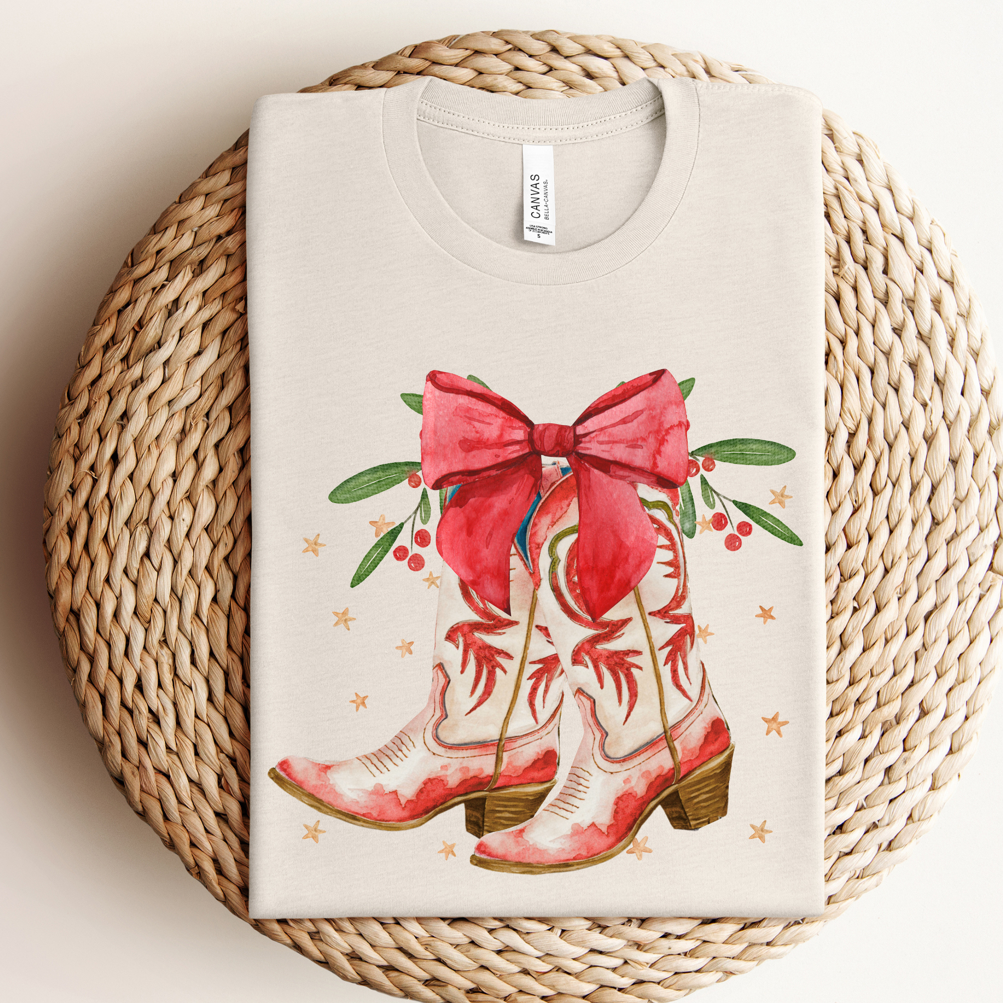 Western Boots Coquette Graphic Tee/Crew Hoodie, Sweatshirt | PodTeesHub.com
