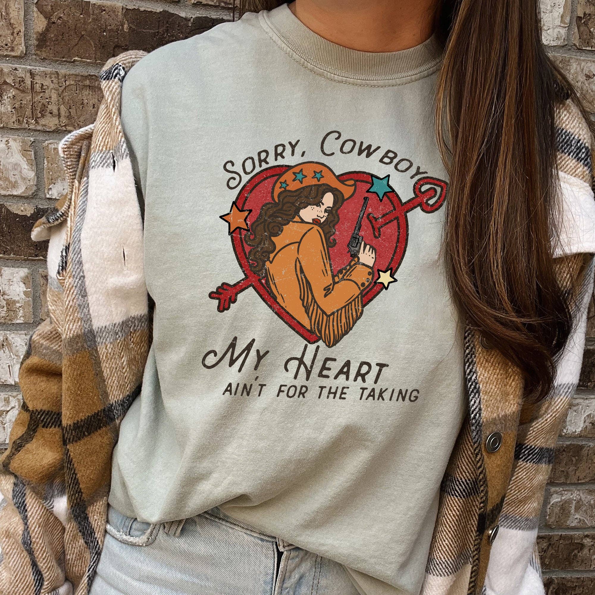 Cowboy My Heart Ain't For the Taking Comfort Colors T-Shirt Hoodie, Sweatshirt | PodTeesHub.com