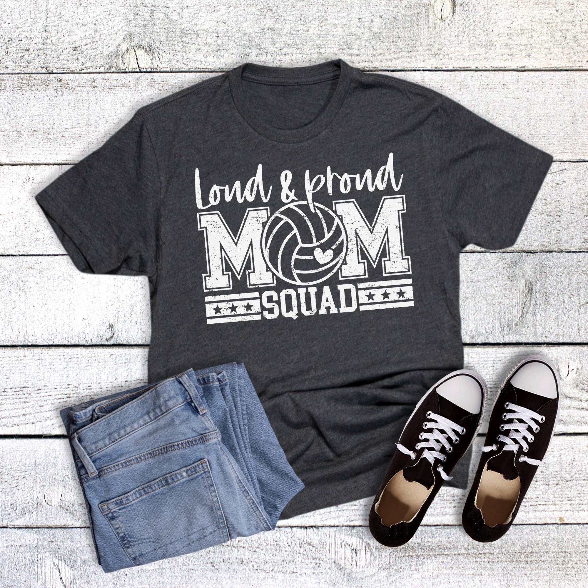 Volleyball Mom Loud and Proud Graphic Tee Hoodie, Sweatshirt | PodTeesHub.com