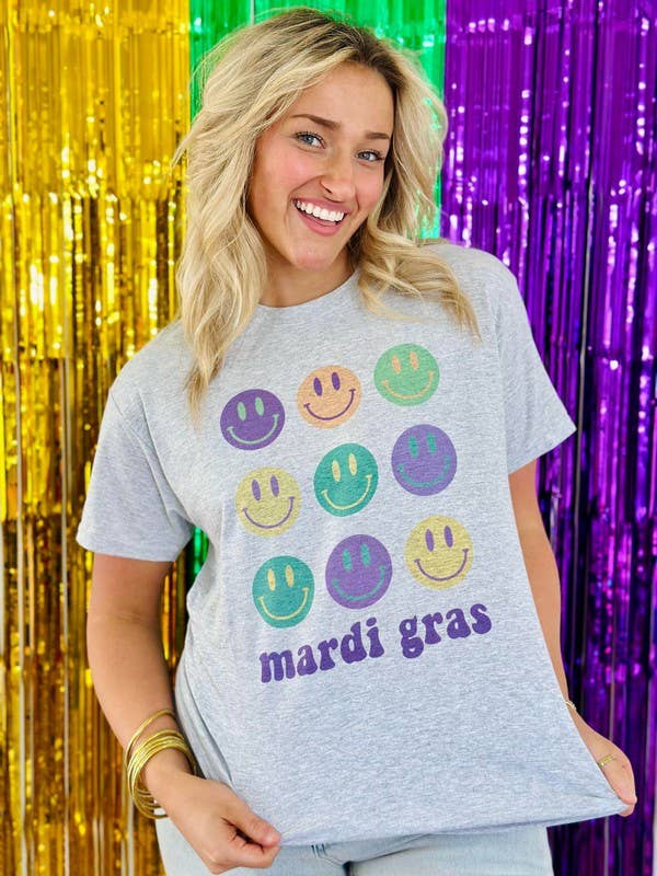 Mardi Gras Happy Stacked Tee Hoodie, Sweatshirt | PodTeesHub.com