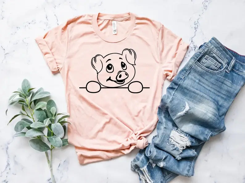 Cute Pig T-Shirt Hoodie, Sweatshirt | PodTeesHub.com