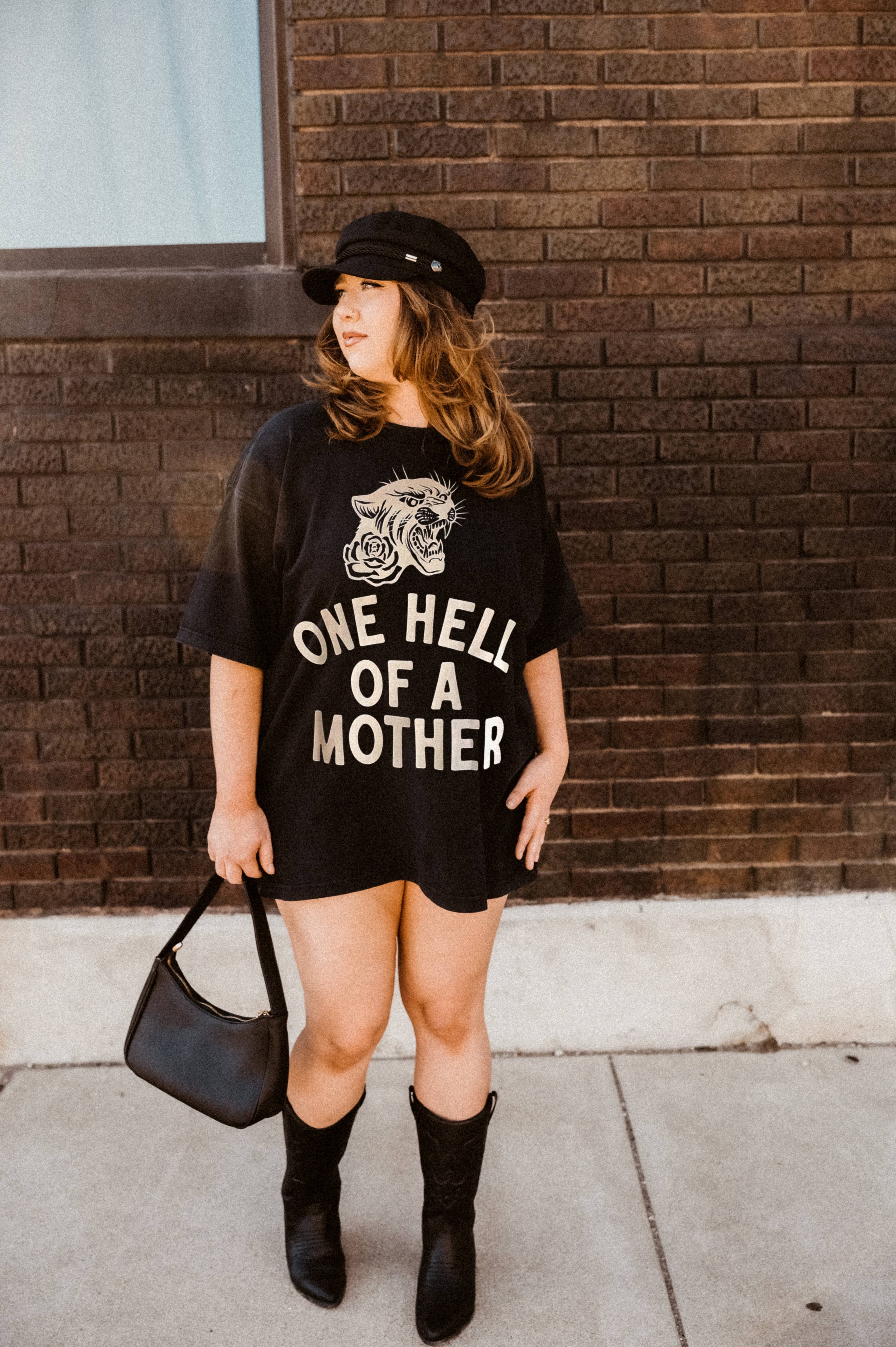 One Hell of A Mother Womens Graphic Tee - Black Hoodie, Sweatshirt | PodTeesHub.com