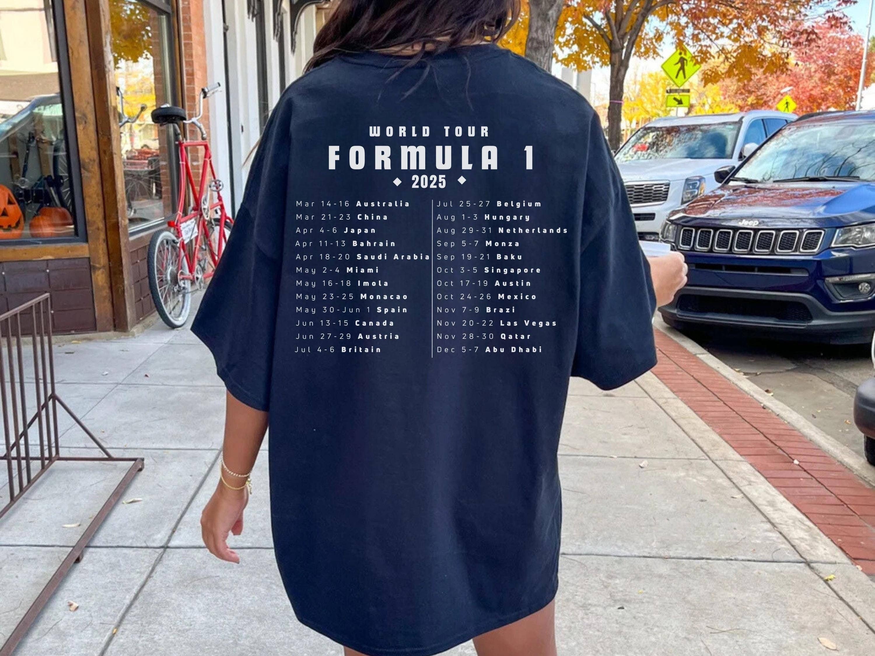 World Tour Formula 1 T Shirt, 2025 F1 Merch, Racing Gift Hoodie, Sweatshirt | PodTeesHub.com