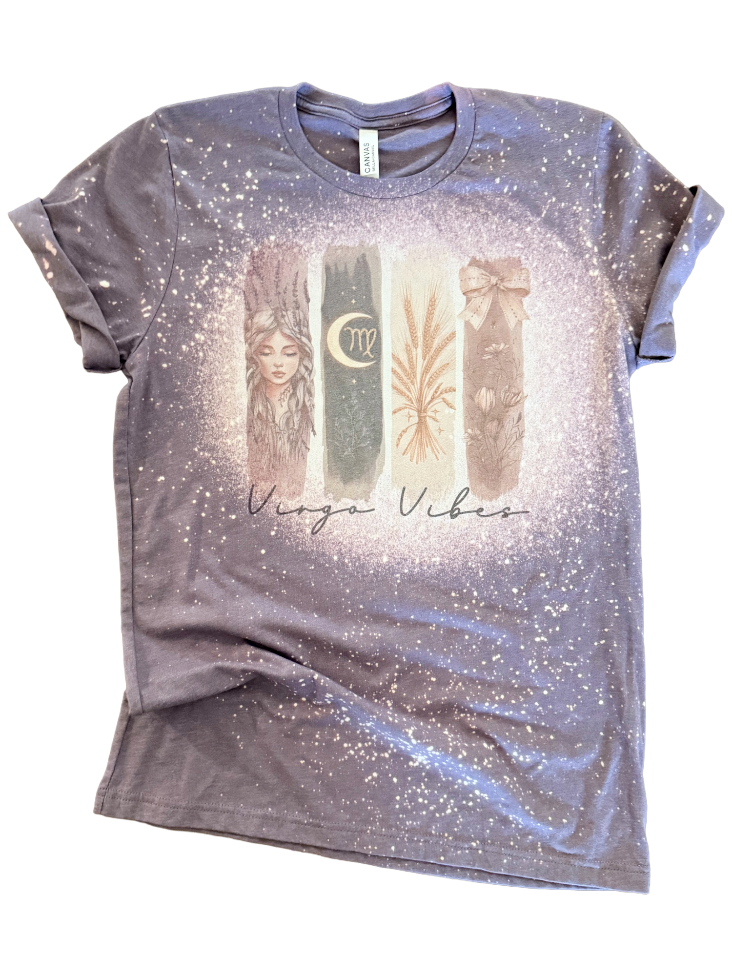 Virgo Vibes – Zodiac Bleached Tee Hoodie, Sweatshirt | PodTeesHub.com