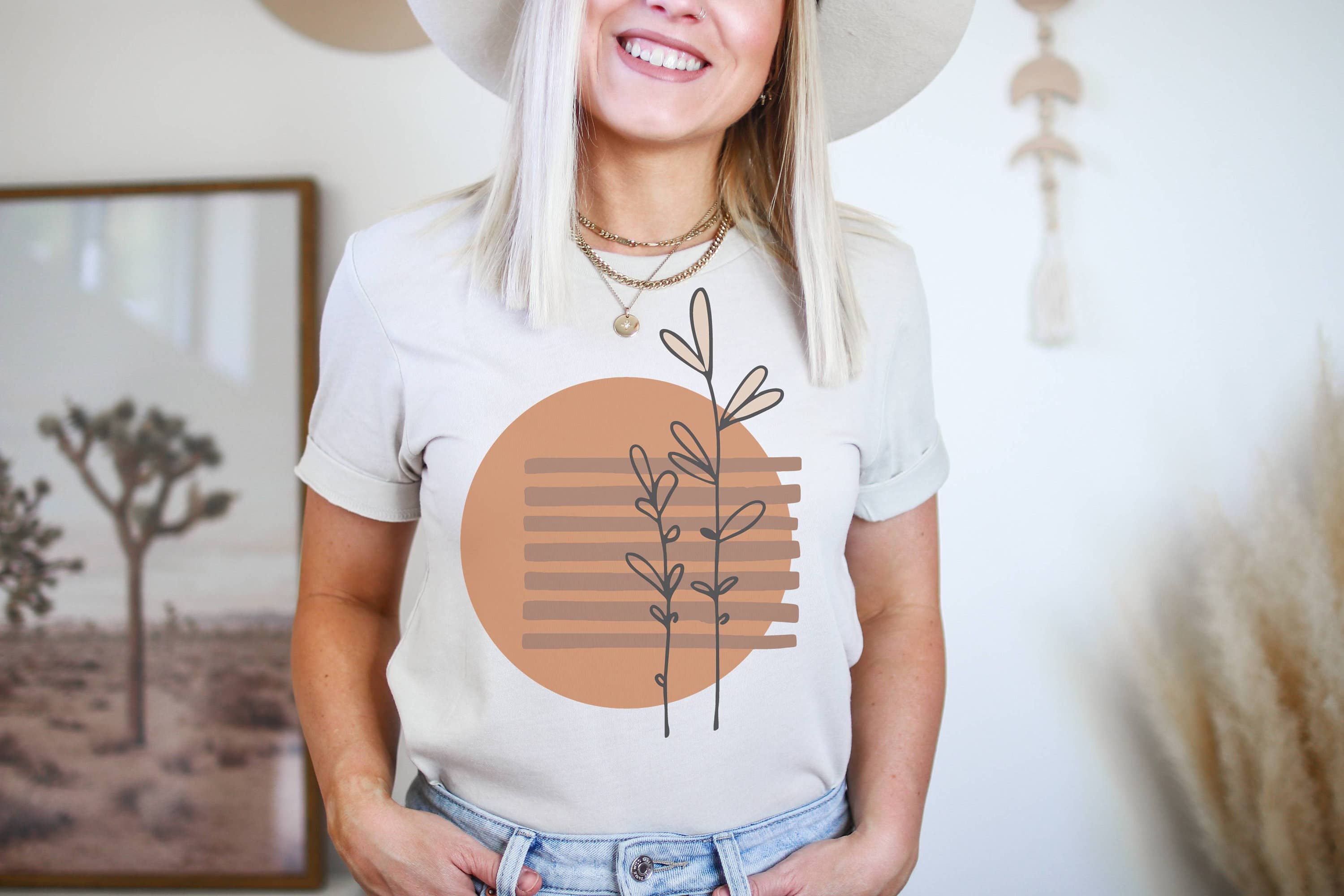 Modern #8 Sun Abstract | Boho Tshirt Hoodie, Sweatshirt | PodTeesHub.com