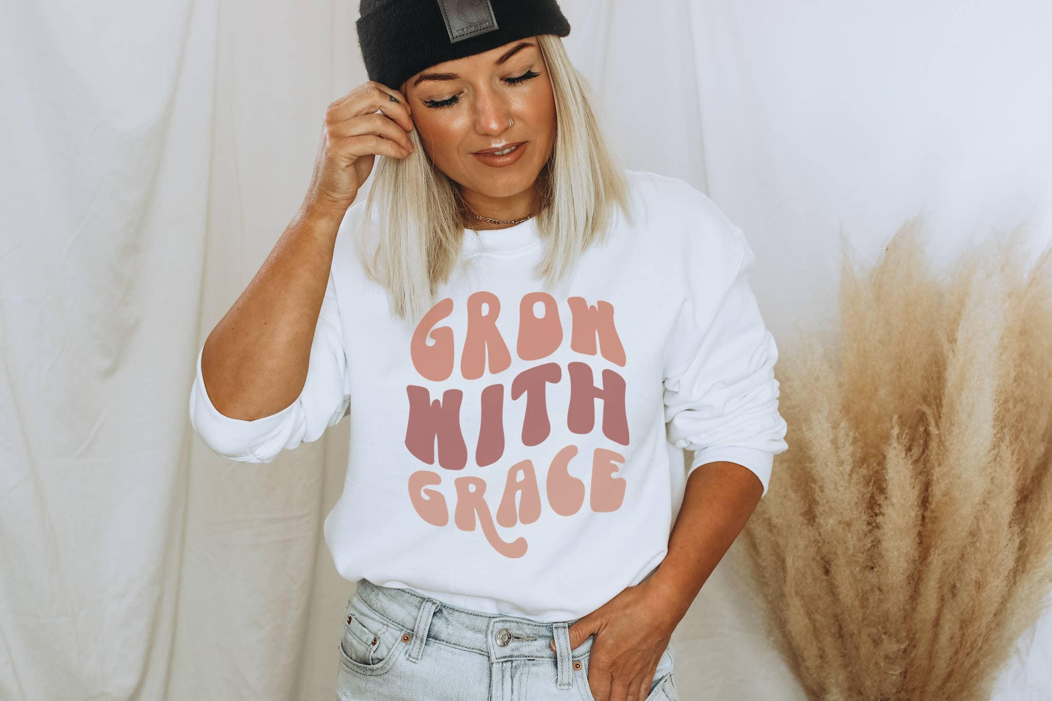 Grow with Grace Crew Neck Sweatshirt T-Shirts, Hoodie | PodTeesHub.com