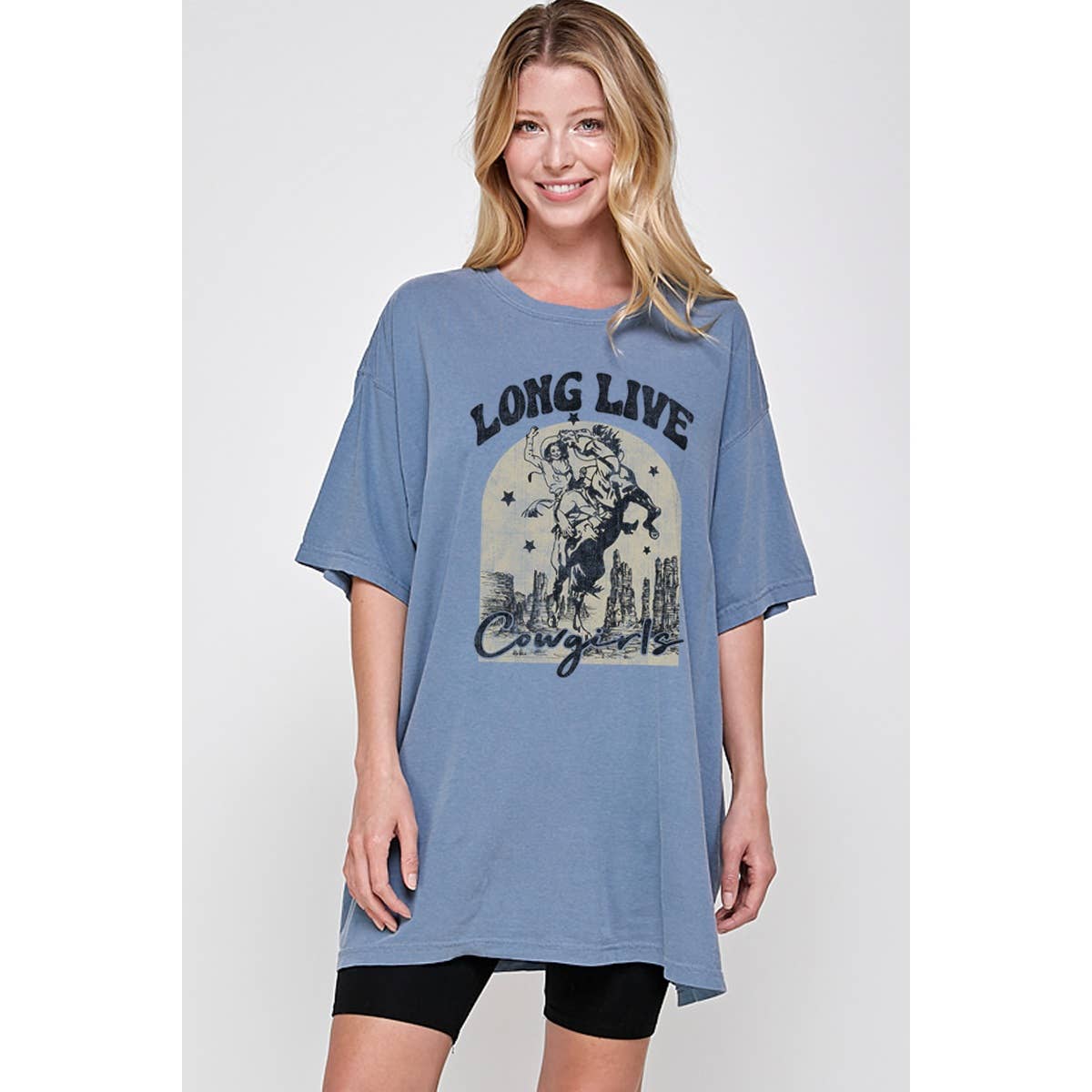 Long Live Cowgirls Vintage Graphic Oversized Tee Hoodie, Sweatshirt | PodTeesHub.com