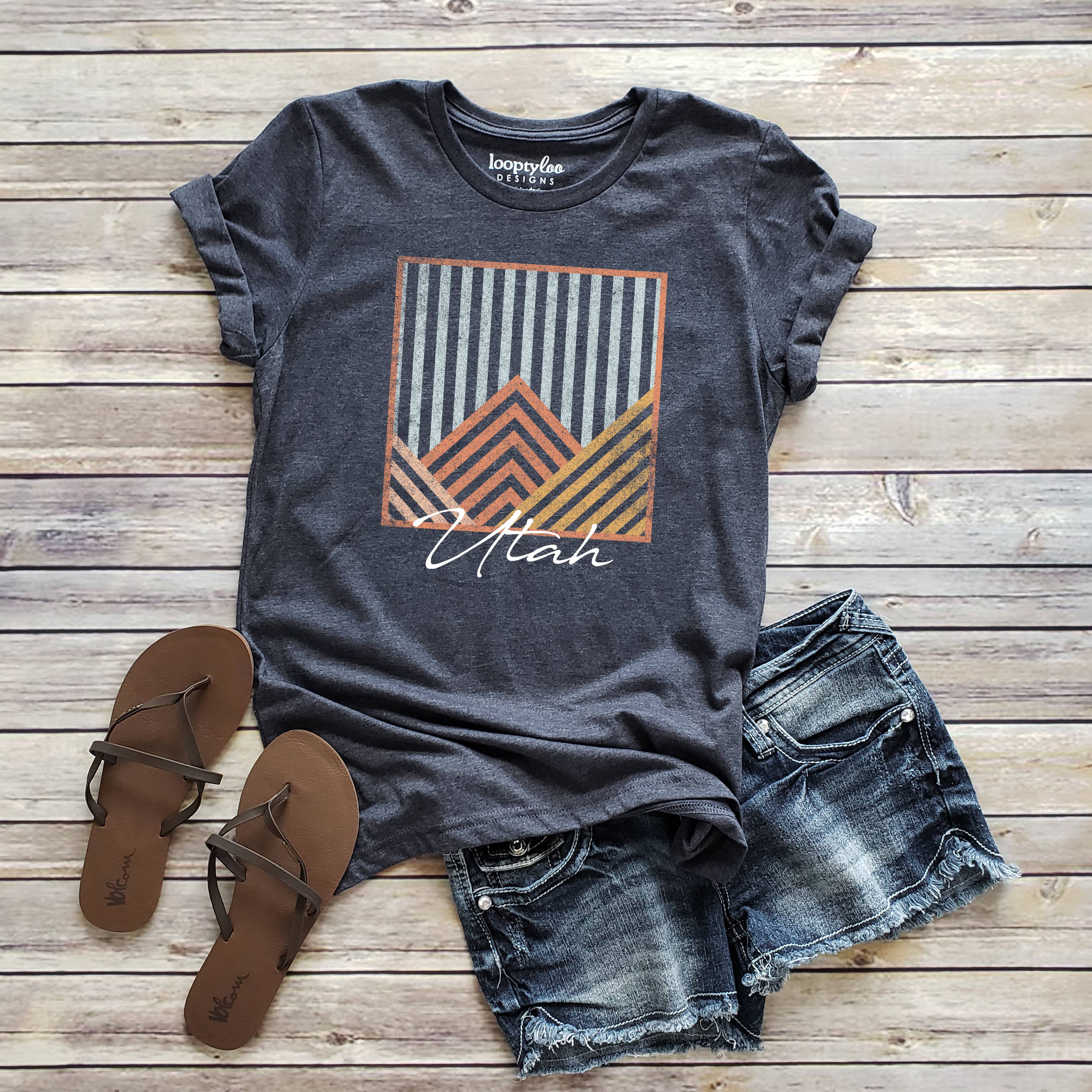 Geometric Mountain Utah Tee | Utah | Sizes XS-2XL Hoodie, Sweatshirt | PodTeesHub.com