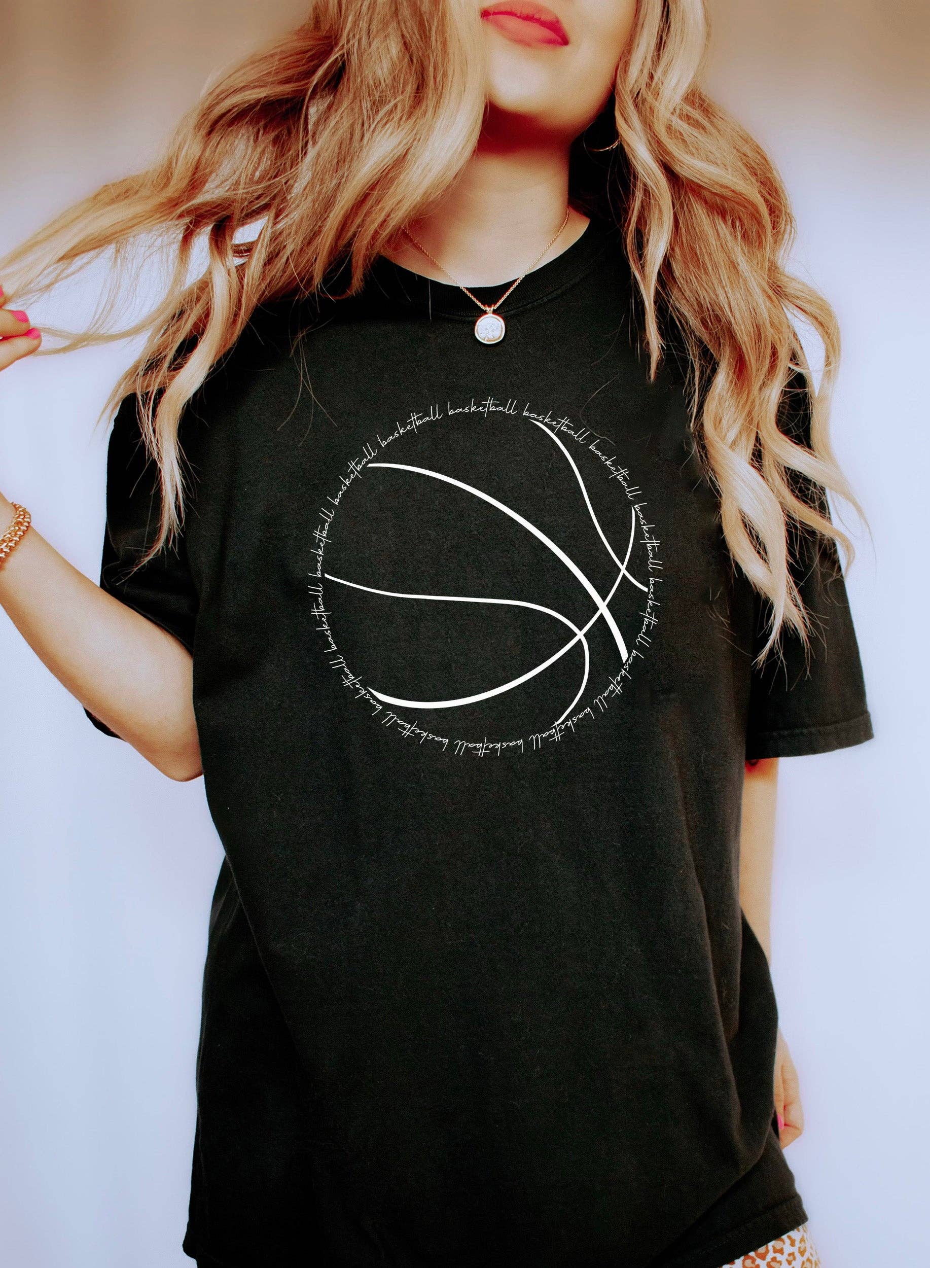 Chic Basketball Word Art Wh T-Shirt Hoodie, Sweatshirt | PodTeesHub.com