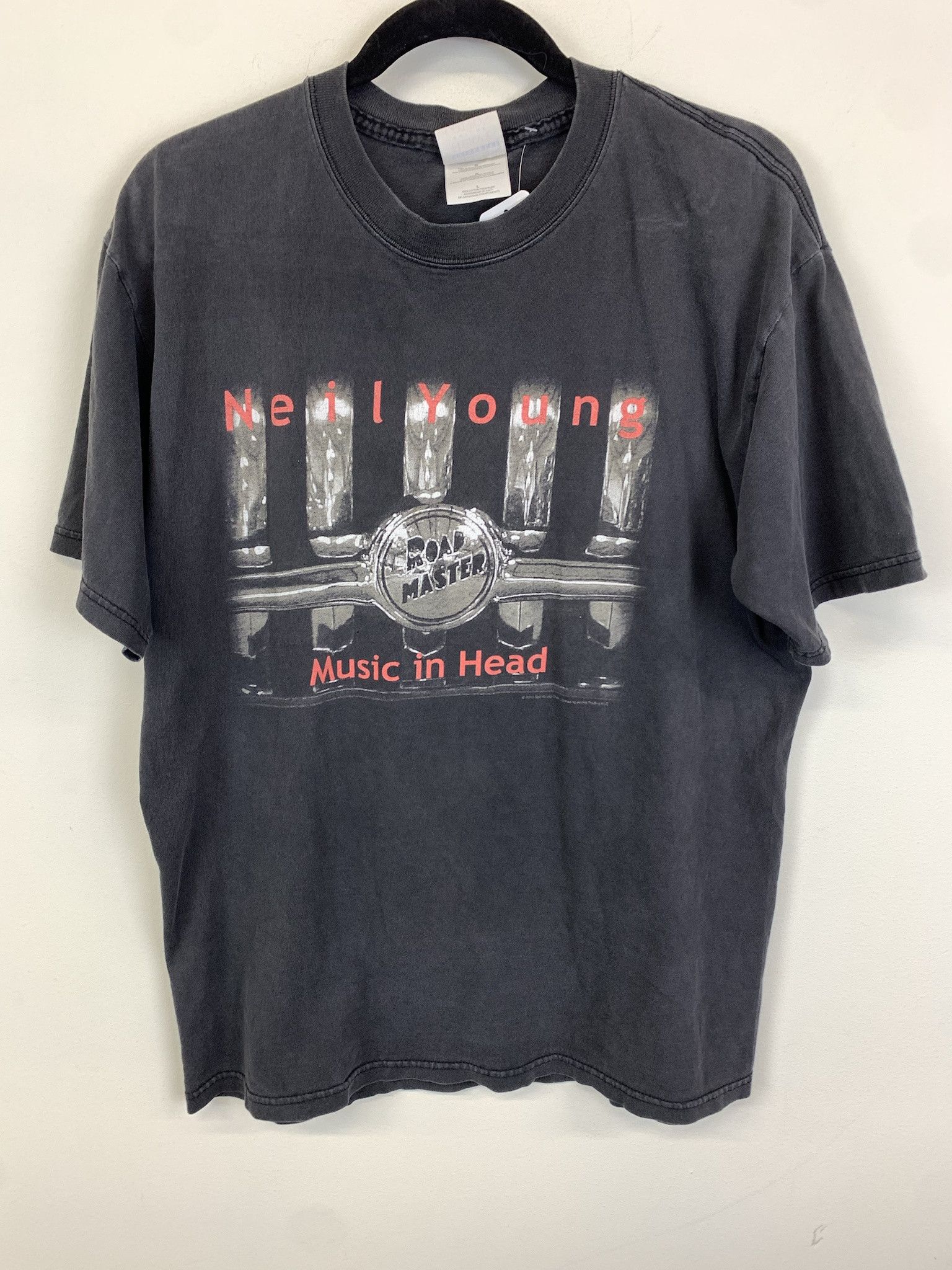 Vintage Neil Young Music In Head Band Tee Shirt Size L 90s Tour Tee Band Tee Hoodie, Sweatshirt | PodTeesHub.com