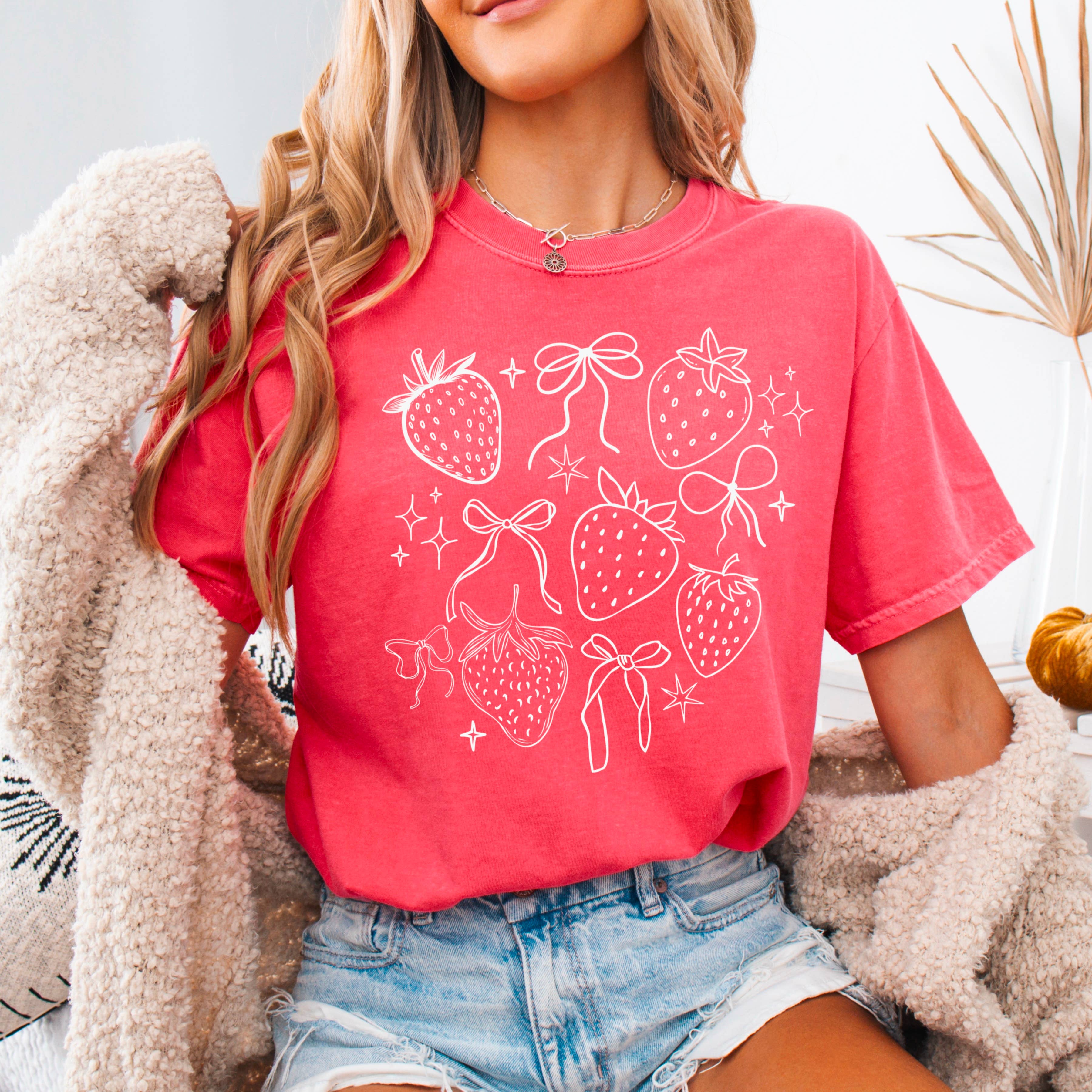 Strawberry Graphic Shirt | Summer 2025 | Comfort Colors Hoodie, Sweatshirt | PodTeesHub.com