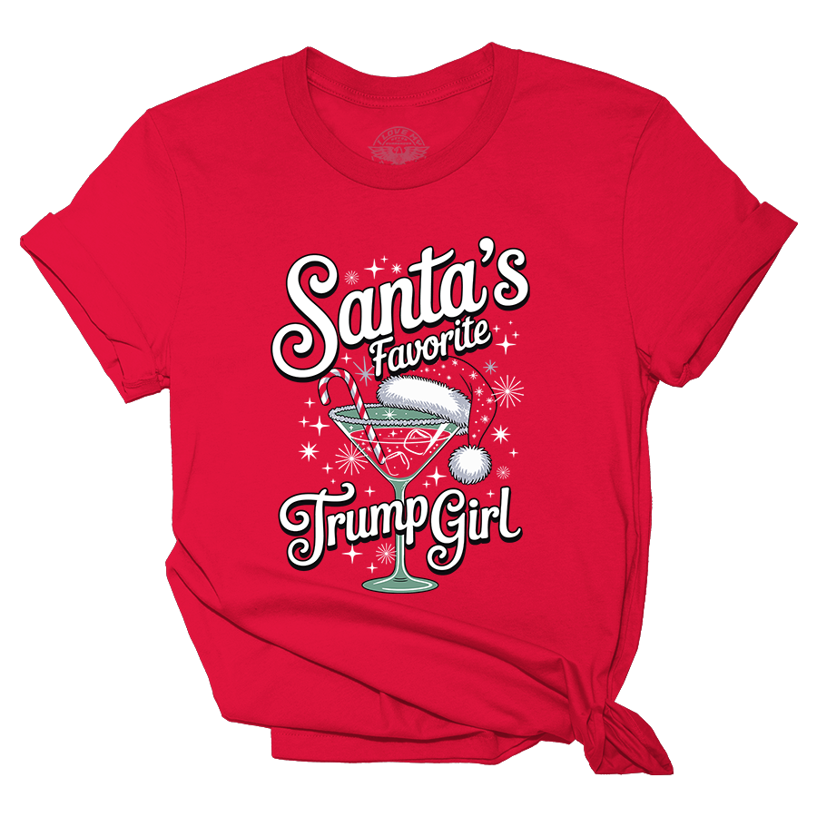 Santa's Favorite Trump Girl Tee - 4289 Hoodie, Sweatshirt | PodTeesHub.com
