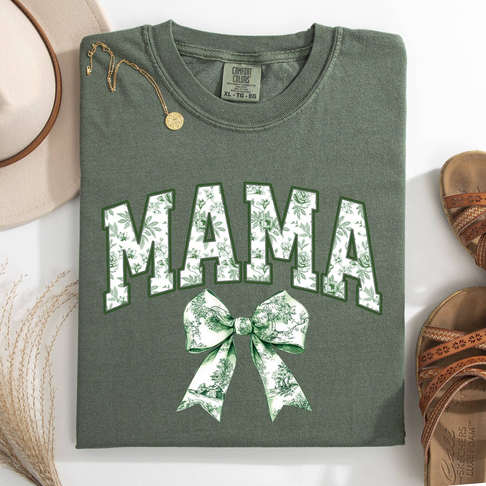 Mama, Chinoiserie, Coquette, Bow, St Patrick's Day Tshirt Hoodie, Sweatshirt | PodTeesHub.com