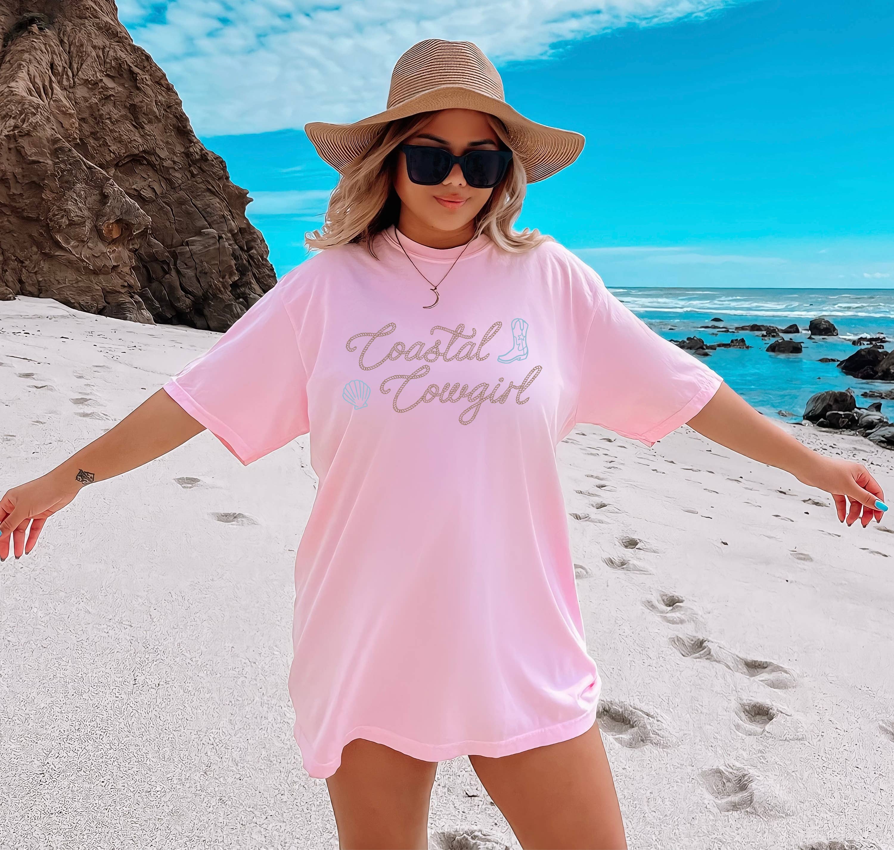 Coastal Cowgirl, Western, Graphic Tee, Women's Apparel Hoodie, Sweatshirt | PodTeesHub.com