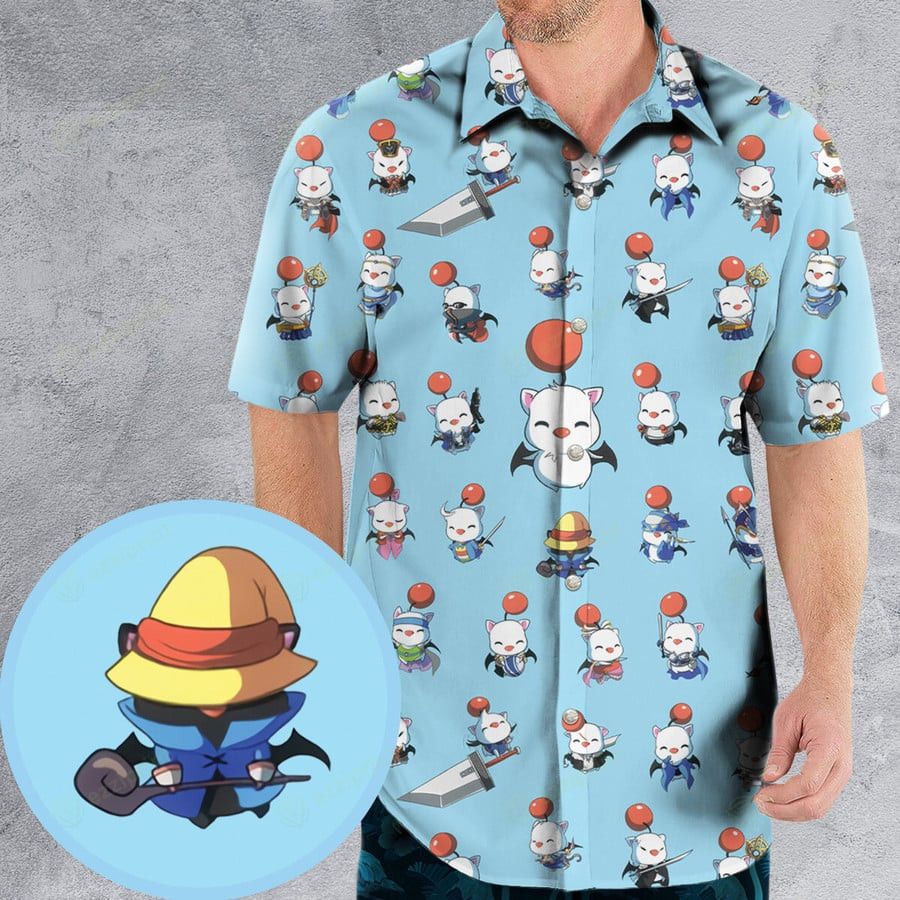 Other Cute Moogle Final Fantasy Hawaiian Shirt Hoodie, Sweatshirt | PodTeesHub.com