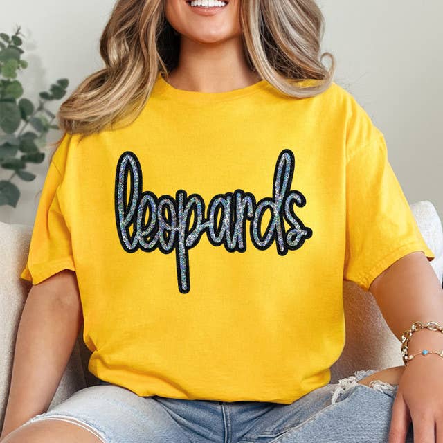 Leopards Sequin Patch Gold Everyday Tee Hoodie, Sweatshirt | PodTeesHub.com