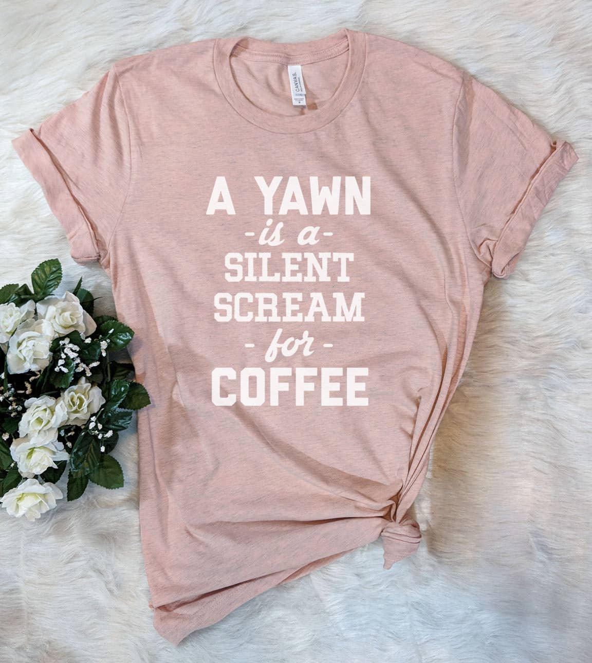 A Yawn Is A Silent Scream For Coffee - Funny Coffee T-Shirt Hoodie, Sweatshirt | PodTeesHub.com