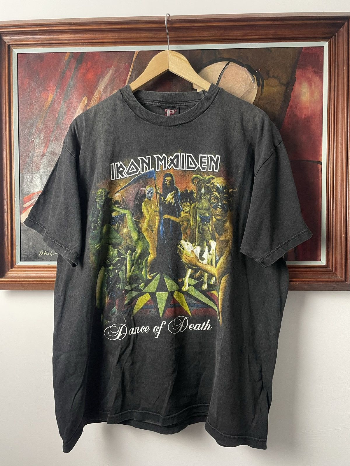 Vintage Iron Maiden Dance Of Death Band T Shirt Washed Metal Hoodie, Sweatshirt | PodTeesHub.com