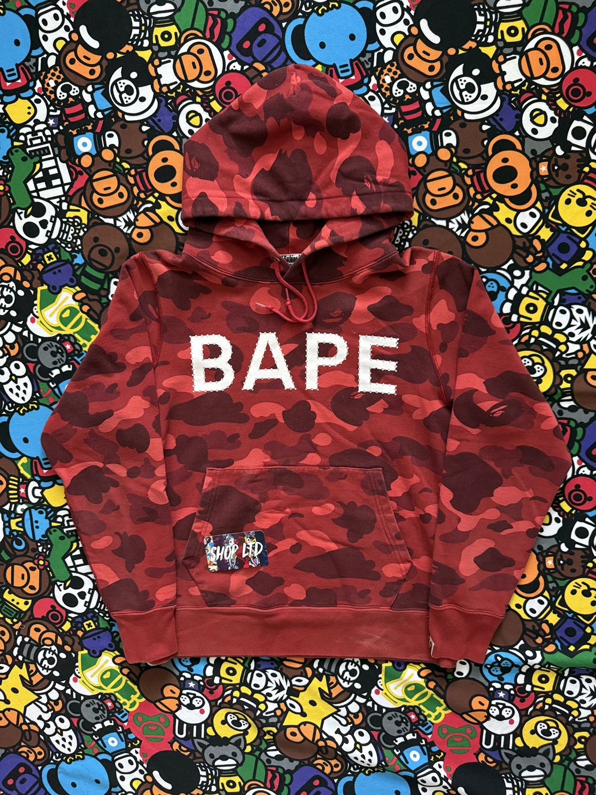 Bape A Bathing Ape Red Camo Swarovski Pullover Hoodie T-Shirts, Sweatshirt | PodTeesHub.com