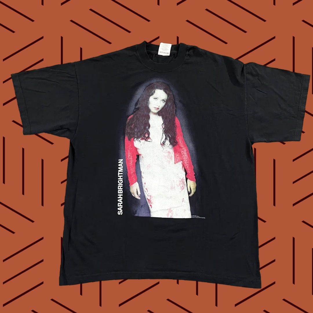 Vintage Sarah Brightman Shirt Xl Black Soprano Singer 90s Y2k Print Scr T-Shirts, Hoodie, Sweatshirt