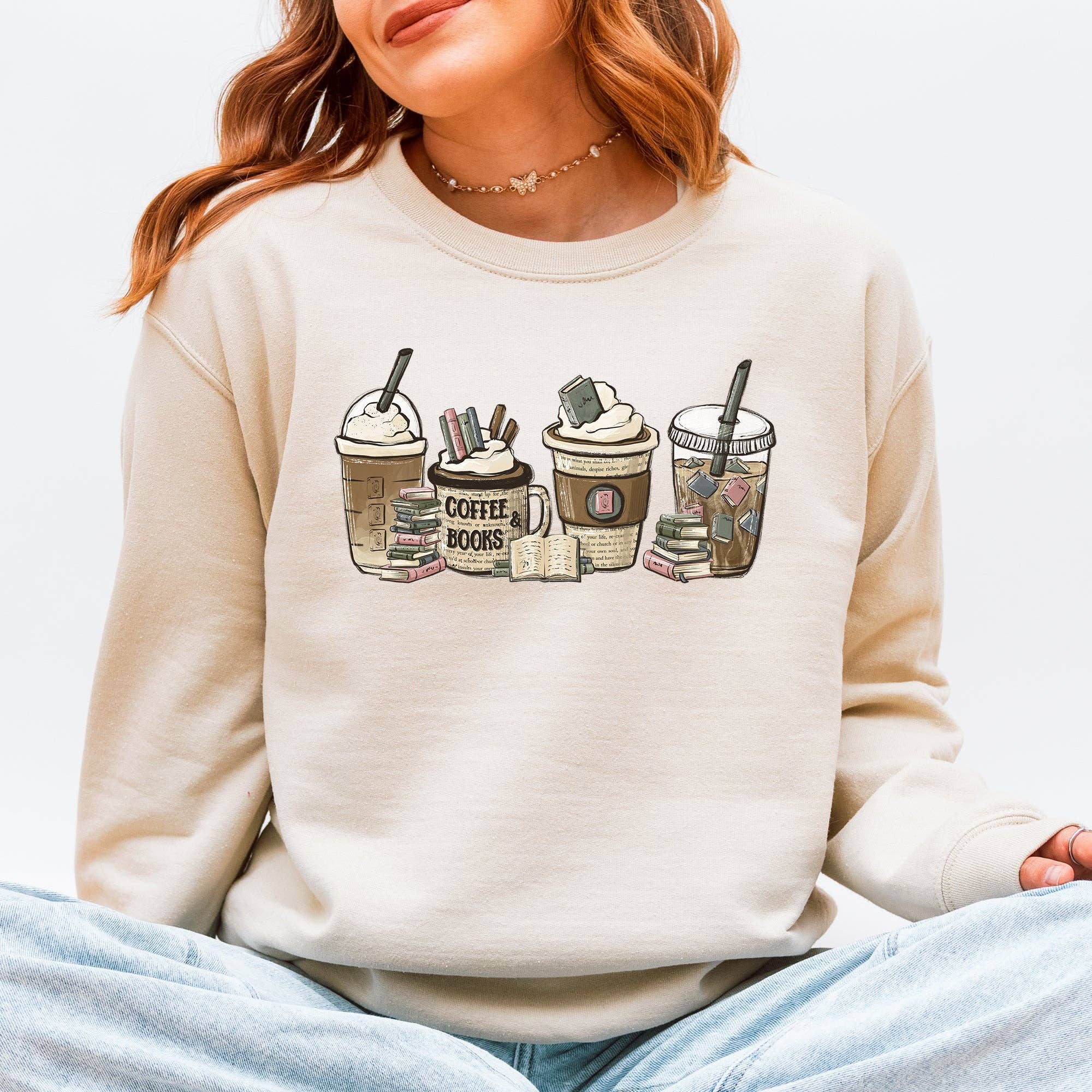 Coffee and Books, Reading, Booktok, Library, Sweatshirt T-Shirts, Hoodie | PodTeesHub.com