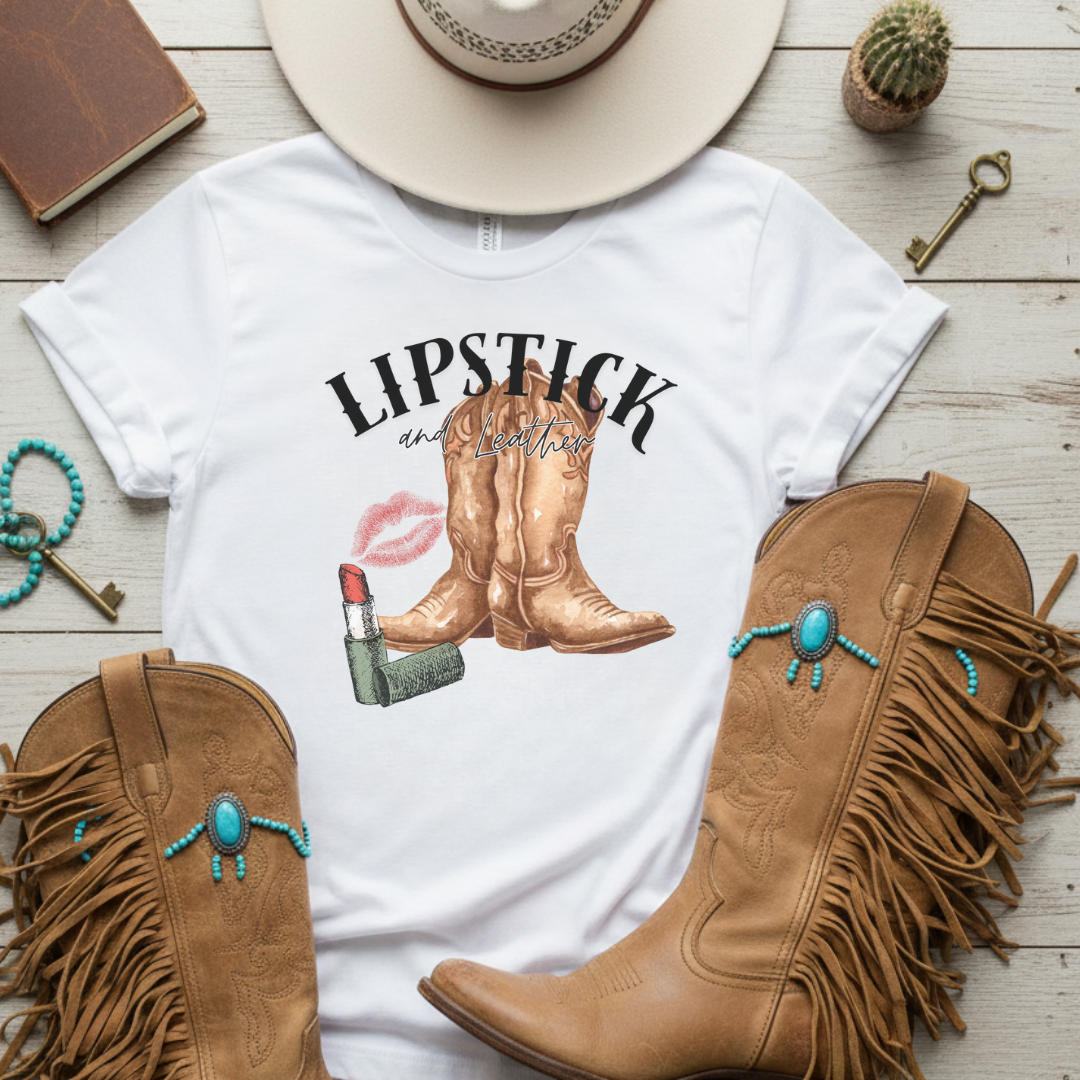 Lipstick and Leather Graphic Tee Hoodie, Sweatshirt | PodTeesHub.com