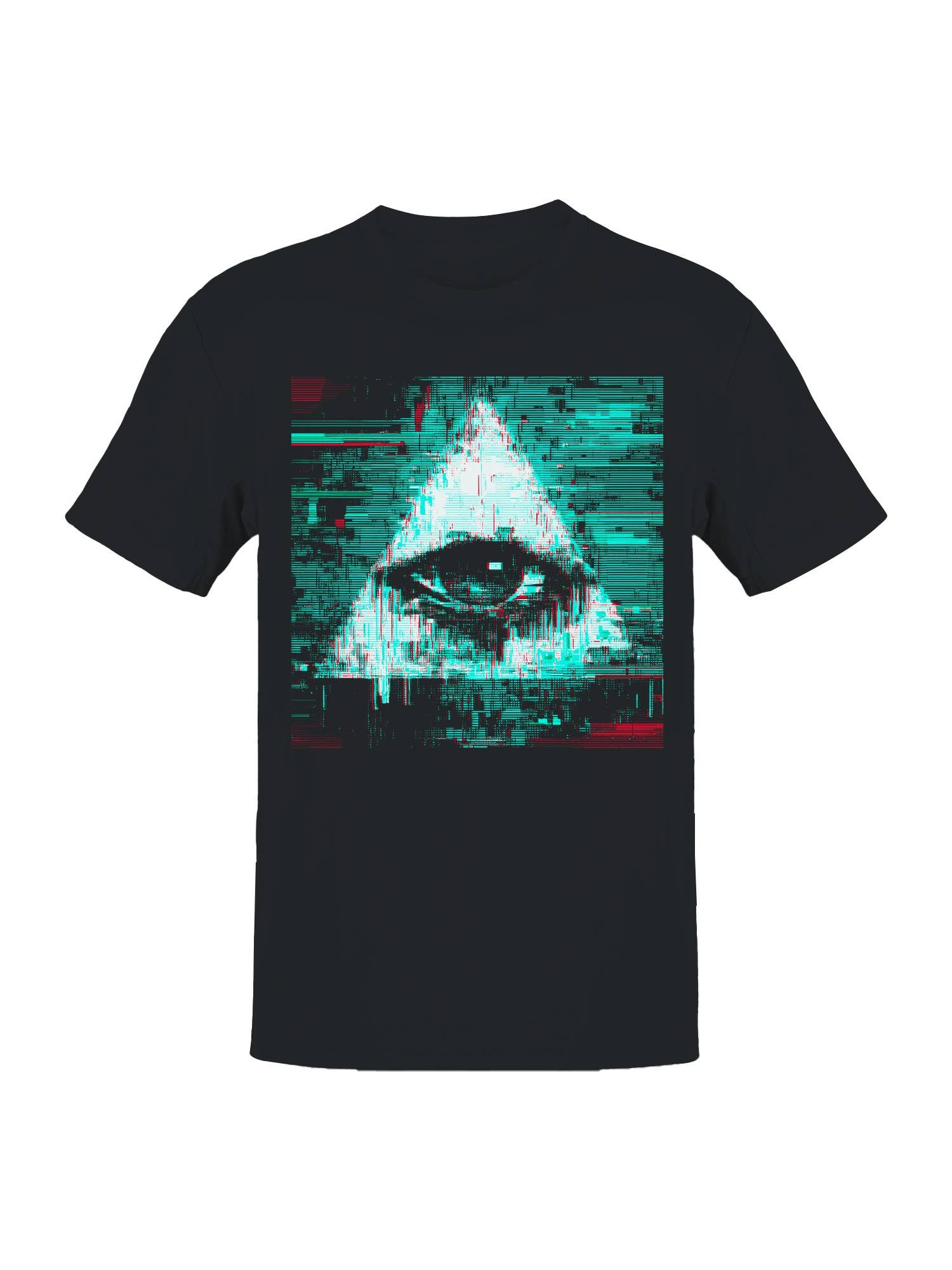 Glitched Illuminati Eye Art Men's T-Shirt Hoodie, Sweatshirt | PodTeesHub.com