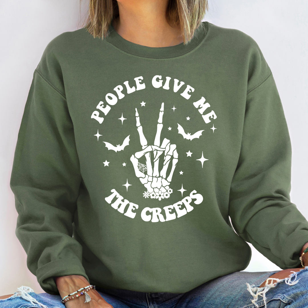 People Give Me the Creeps - Fall Sweatshirt -  Graphic Tee Hoodie | PodTeesHub.com