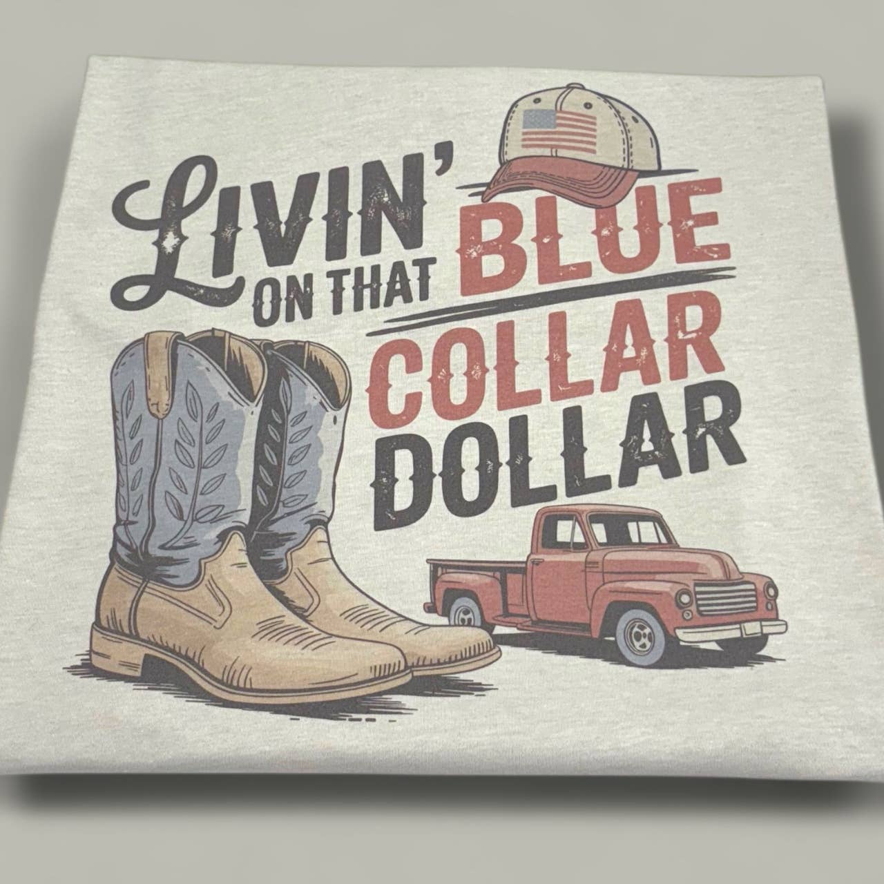 Blue Collar Dollar Cowboy Boots T-Shirt Hoodie, Sweatshirt | PodTeesHub.com