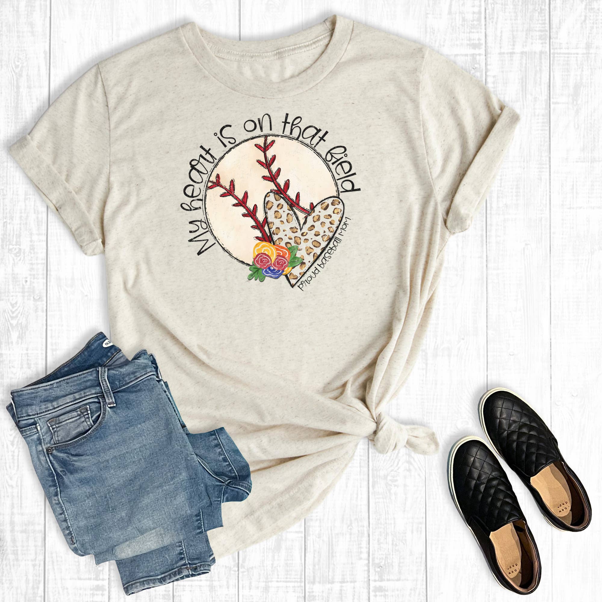 Leopard My Heart Is On That Field Baseball Graphic Tee Hoodie, Sweatshirt | PodTeesHub.com