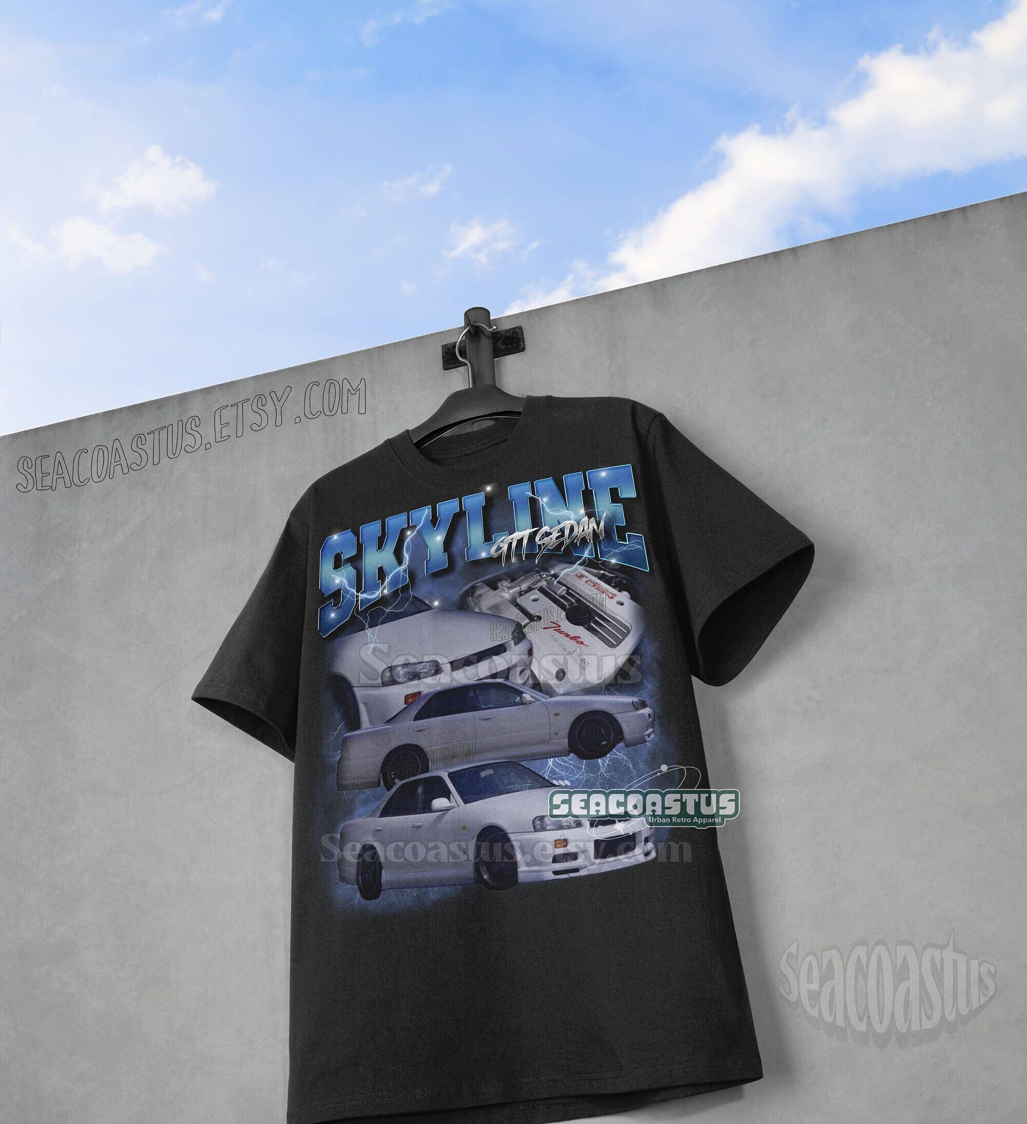 Vintage Skyline R34 Gt-T Sedan Jdm Graphic T-Shirt Hoodie, Sweatshirt | PodTeesHub.com