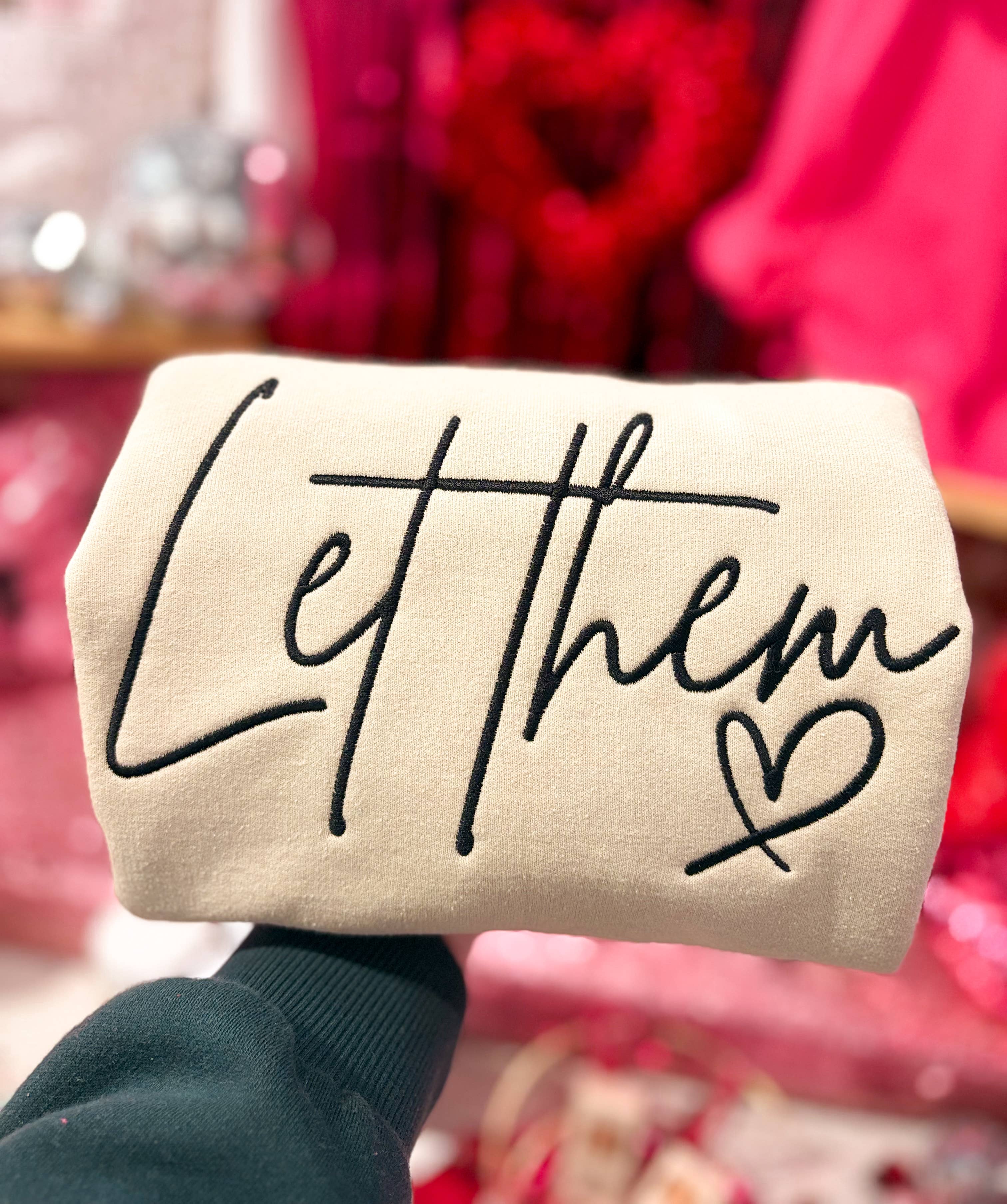 Let Them Embroidered Crewneck | Embroidered Sweatshirt T-Shirts, Hoodie | PodTeesHub.com
