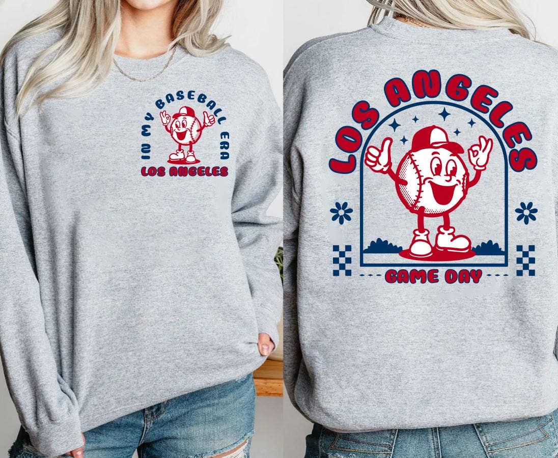 Vintage La Baseball Era 2 Side Sweatshirt T-Shirts, Hoodie | PodTeesHub.com