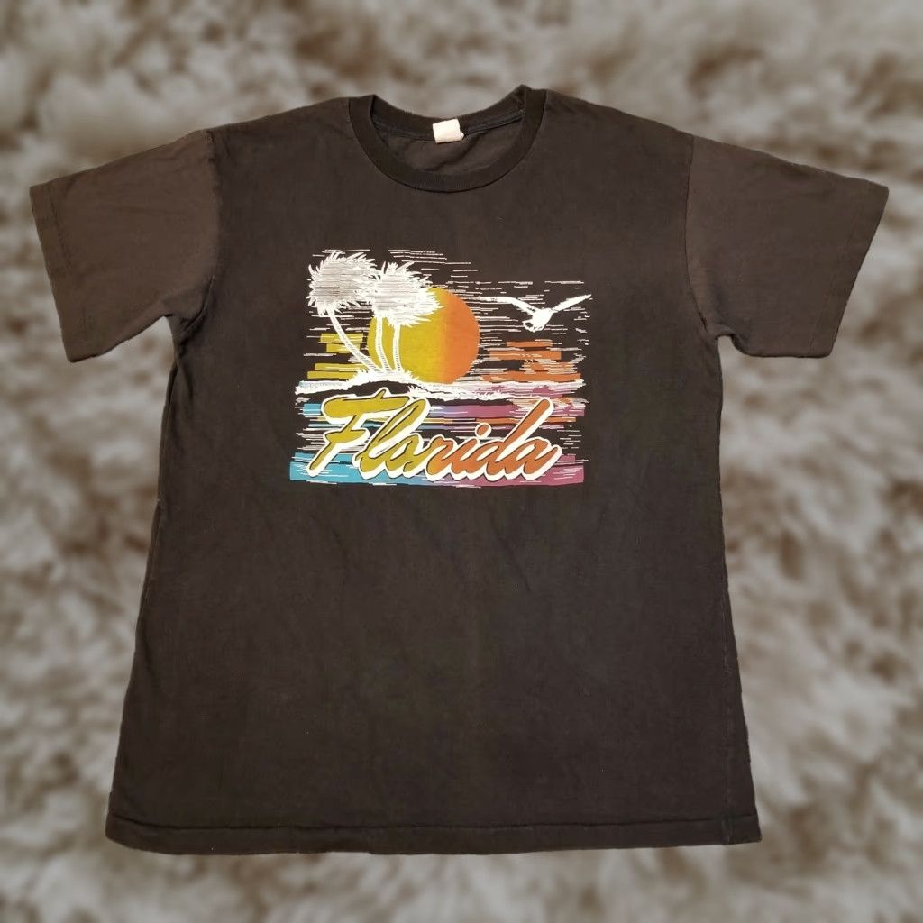 Vintage Calbert Shirt Mens Small Black Palm Tree Sun Bird Vintage Usa Made Tee Hoodie, Sweatshirt | PodTeesHub.com