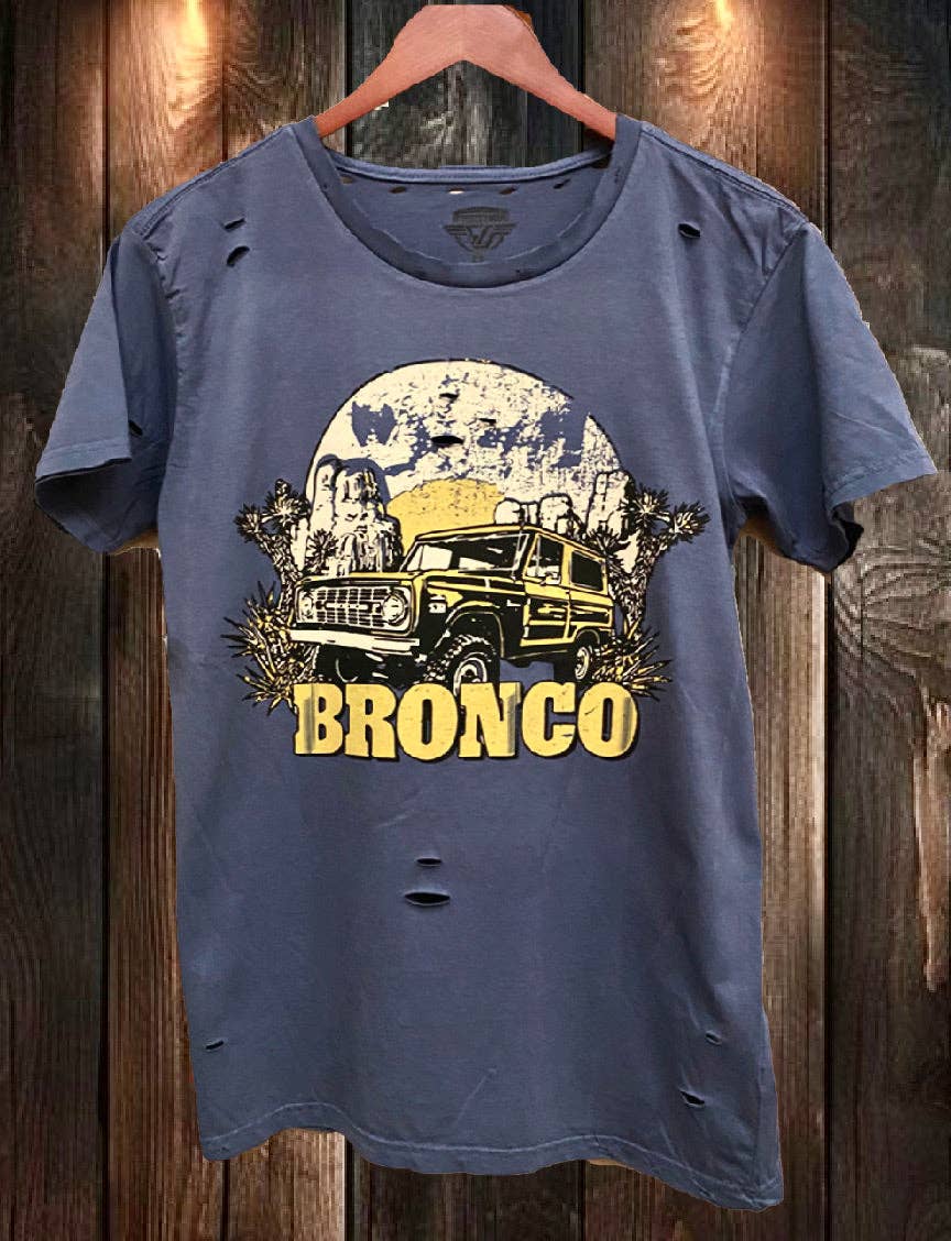 Bronco Distressed 80's Vintage T Shirt Hoodie, Sweatshirt | PodTeesHub.com