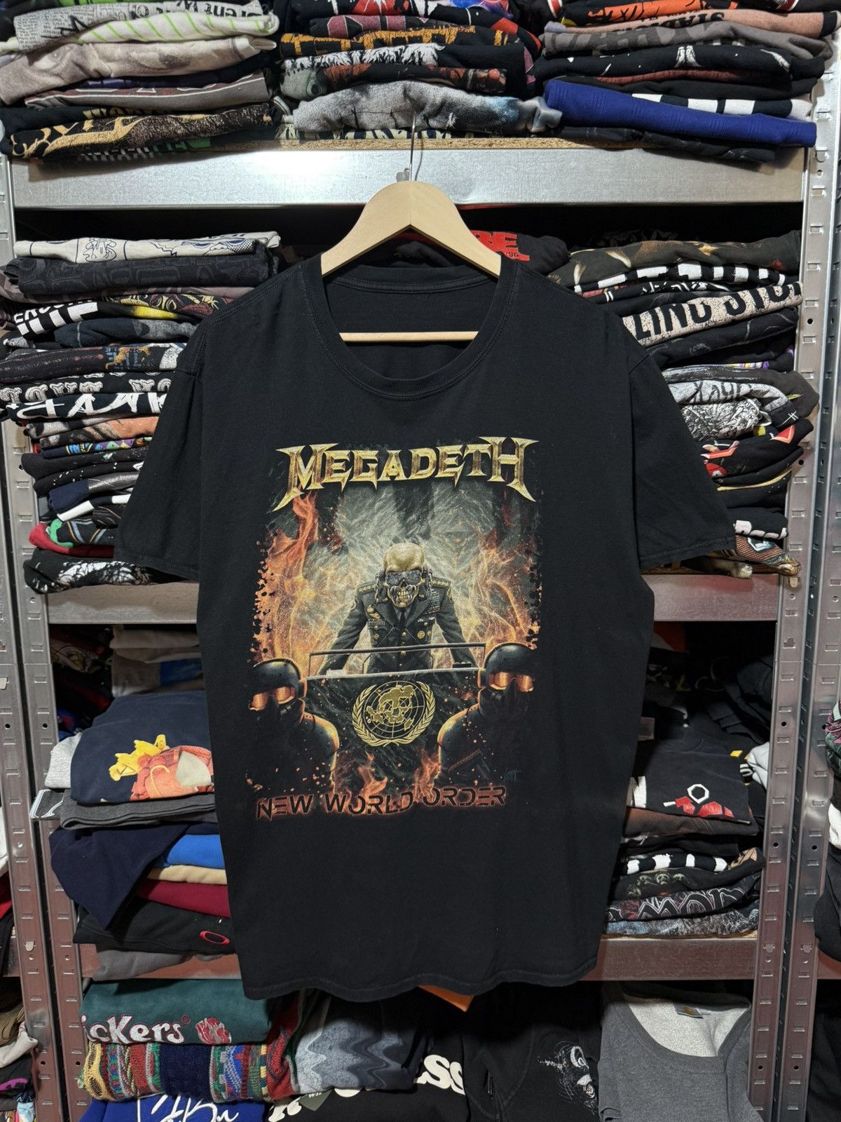 Band Tees Rare Vintage Megadeth New World Order Tour T Shirt Y2k Hype Hoodie, Sweatshirt | PodTeesHub.com