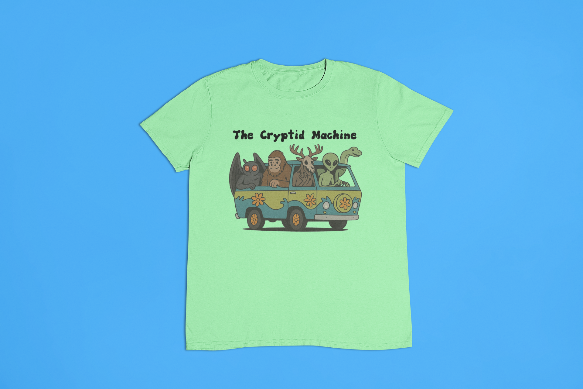 Cryptid Machine - Bigfoot Alien Mothman - Mint Green T-Shirt Hoodie, Sweatshirt | PodTeesHub.com