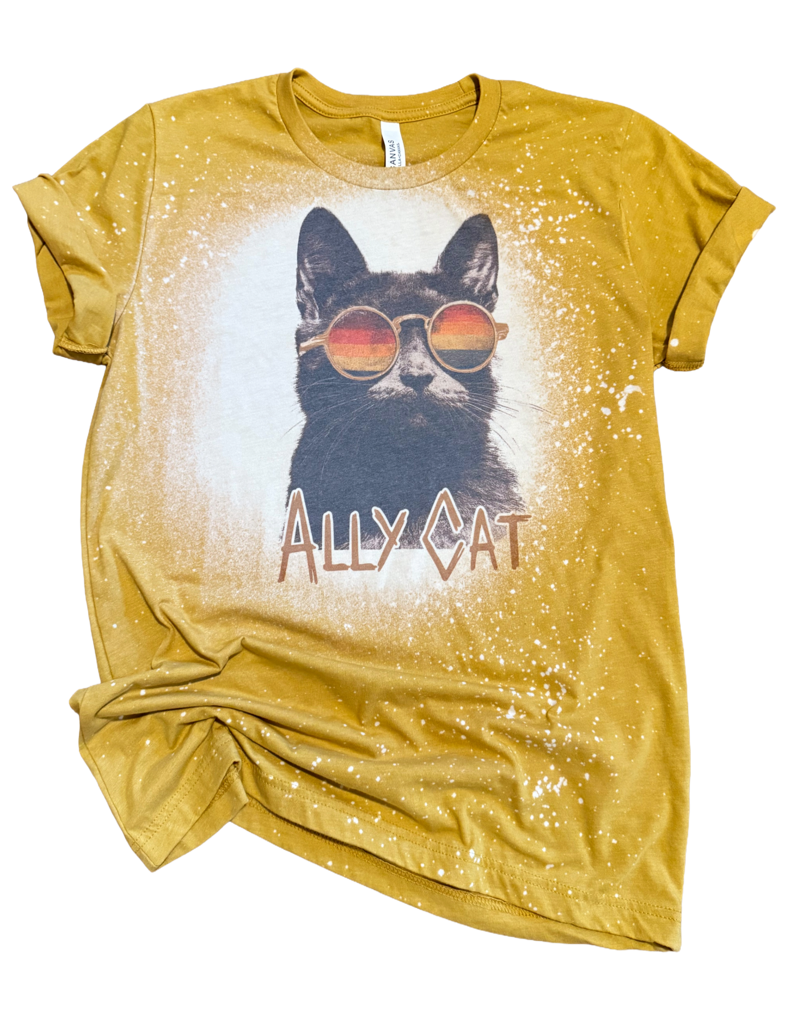 Ally Cat Pride Bleached Tee Hoodie, Sweatshirt | PodTeesHub.com