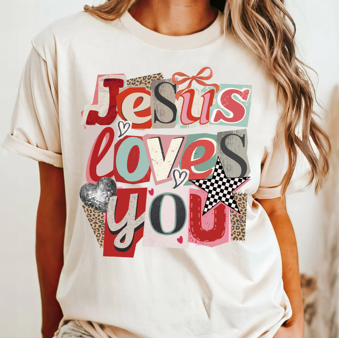 Jesus Loves You Collage Comfort Color Tee Hoodie, Sweatshirt | PodTeesHub.com