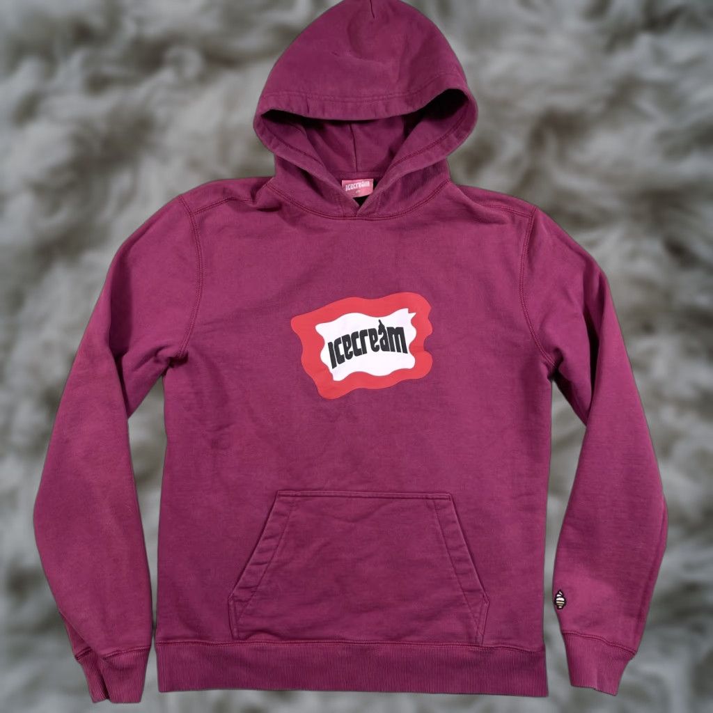Vintage Ice Cream Hoodie Sweatshirt Mens Medium Red Y2k Skate Bbc Pharrell Pullover Rap Grap T-Shirts | PodTeesHub.com