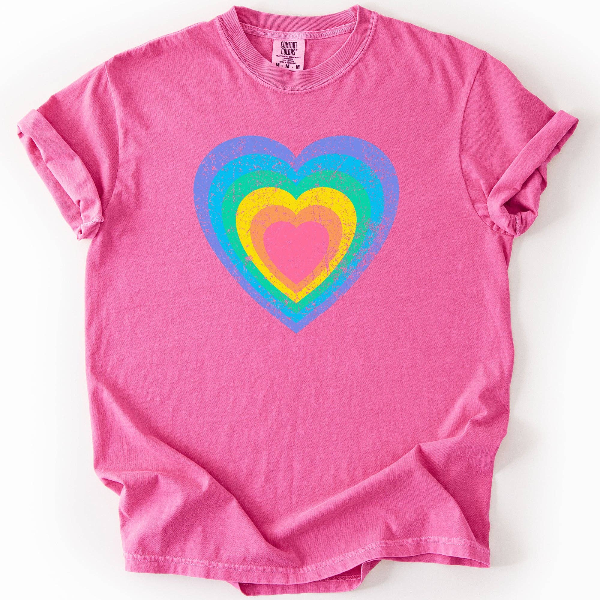 Rainbow Heart, Colorful, Valentine's Day Love Cupid, T-Shirt Hoodie, Sweatshirt | PodTeesHub.com