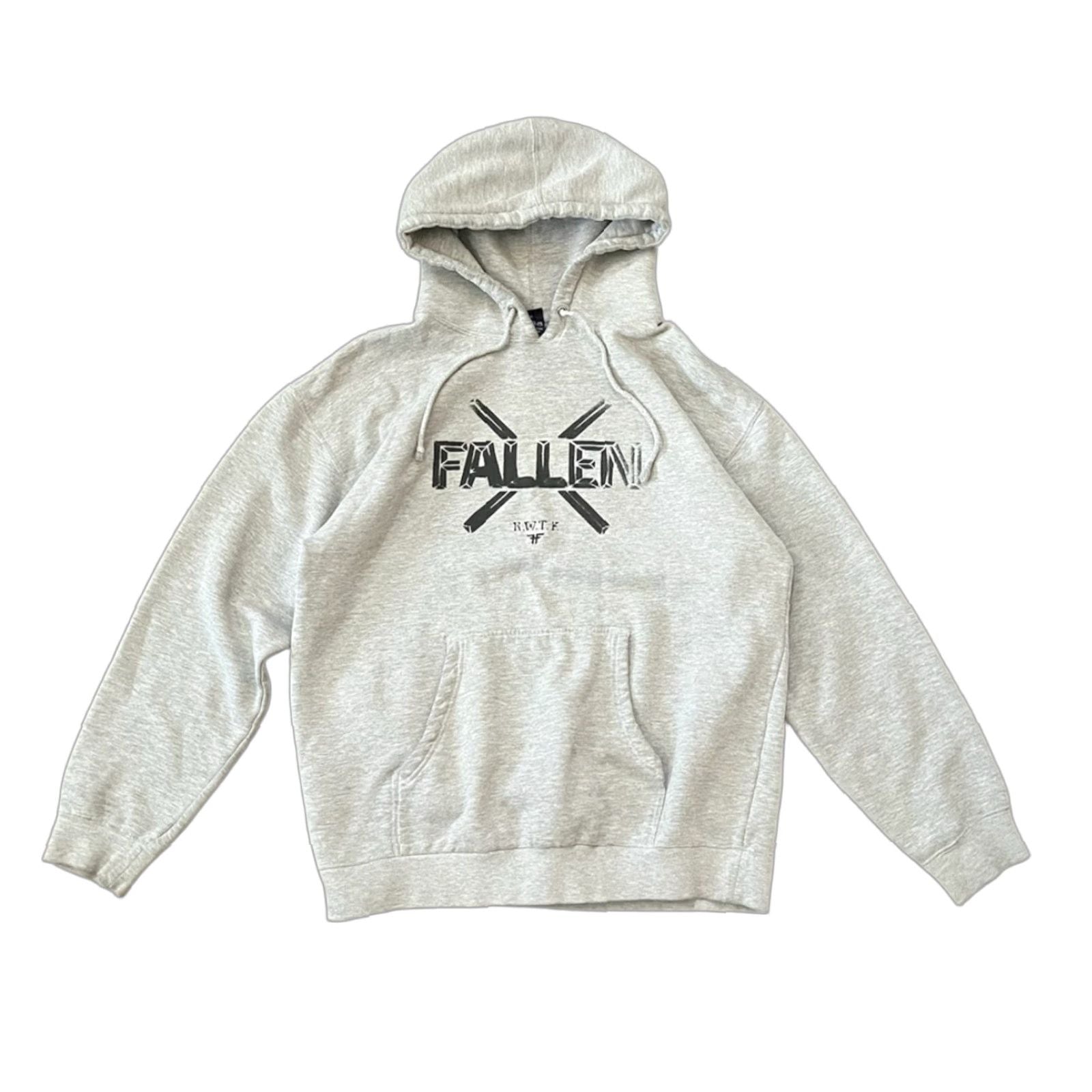 Vintage Fallen Hoodie Pullover Skateboarding Graphic Print Medium M Men Gray T-Shirts, Sweatshirt | PodTeesHub.com