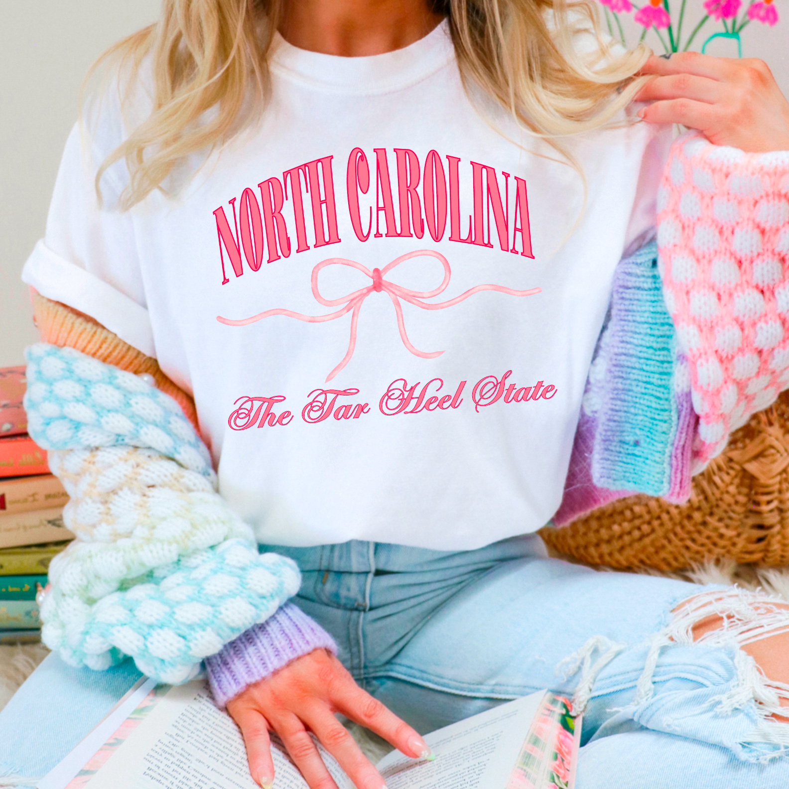 Coquette Tee | North Carolina Tee | Ladies Graphic Tee Hoodie, Sweatshirt | PodTeesHub.com