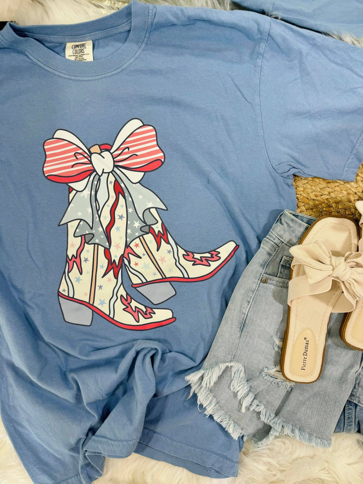 Patriotic Coquette Bow Boot's Dtf Tee Hoodie, Sweatshirt | PodTeesHub.com