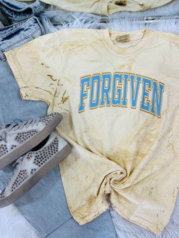 Forgiven Varsity Curve Double Colorblast Tee Hoodie, Sweatshirt | PodTeesHub.com