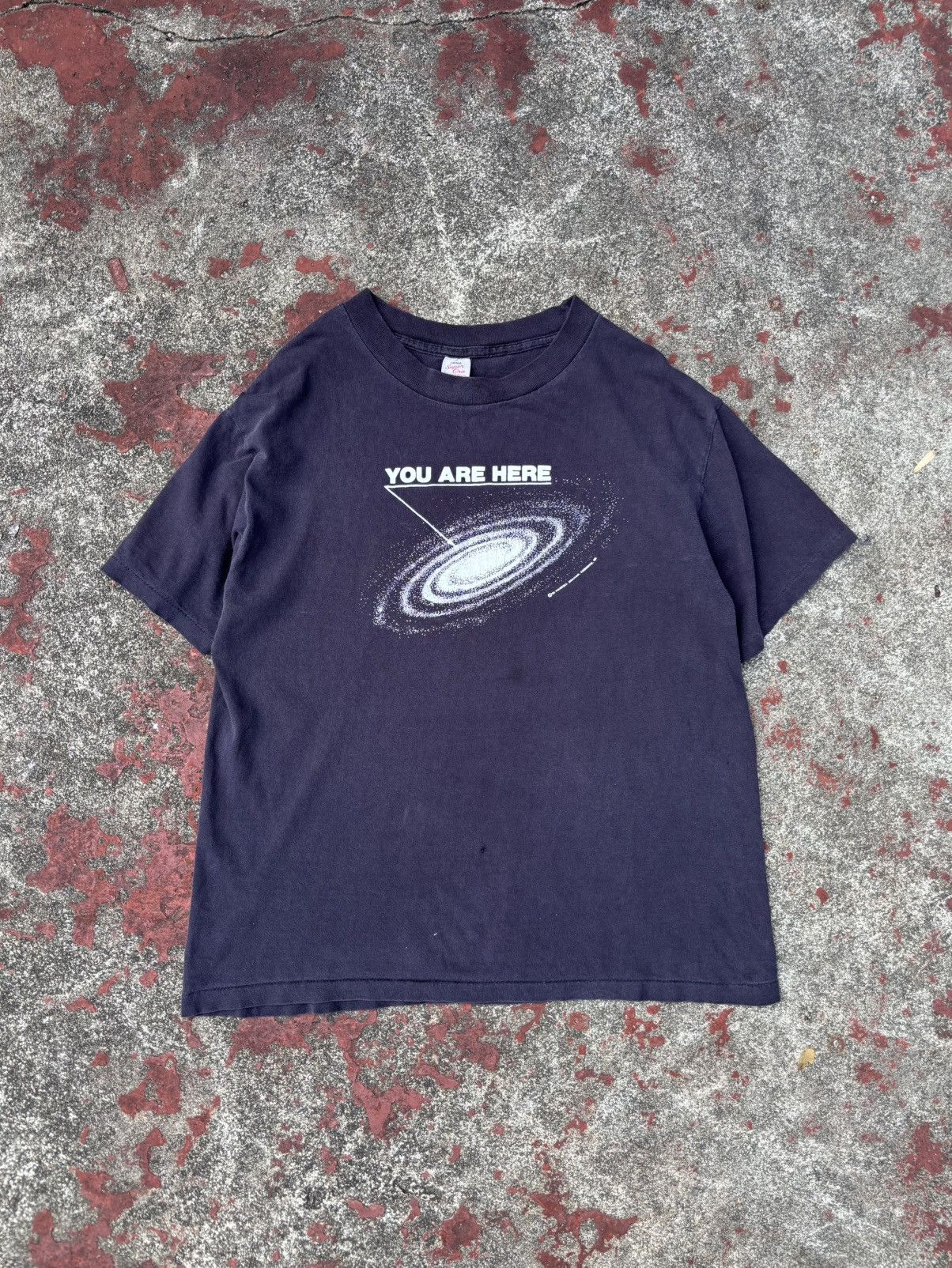 Vintage 80s You Are Here Milky Way Galaxy Faded Tee Hoodie, Sweatshirt | PodTeesHub.com