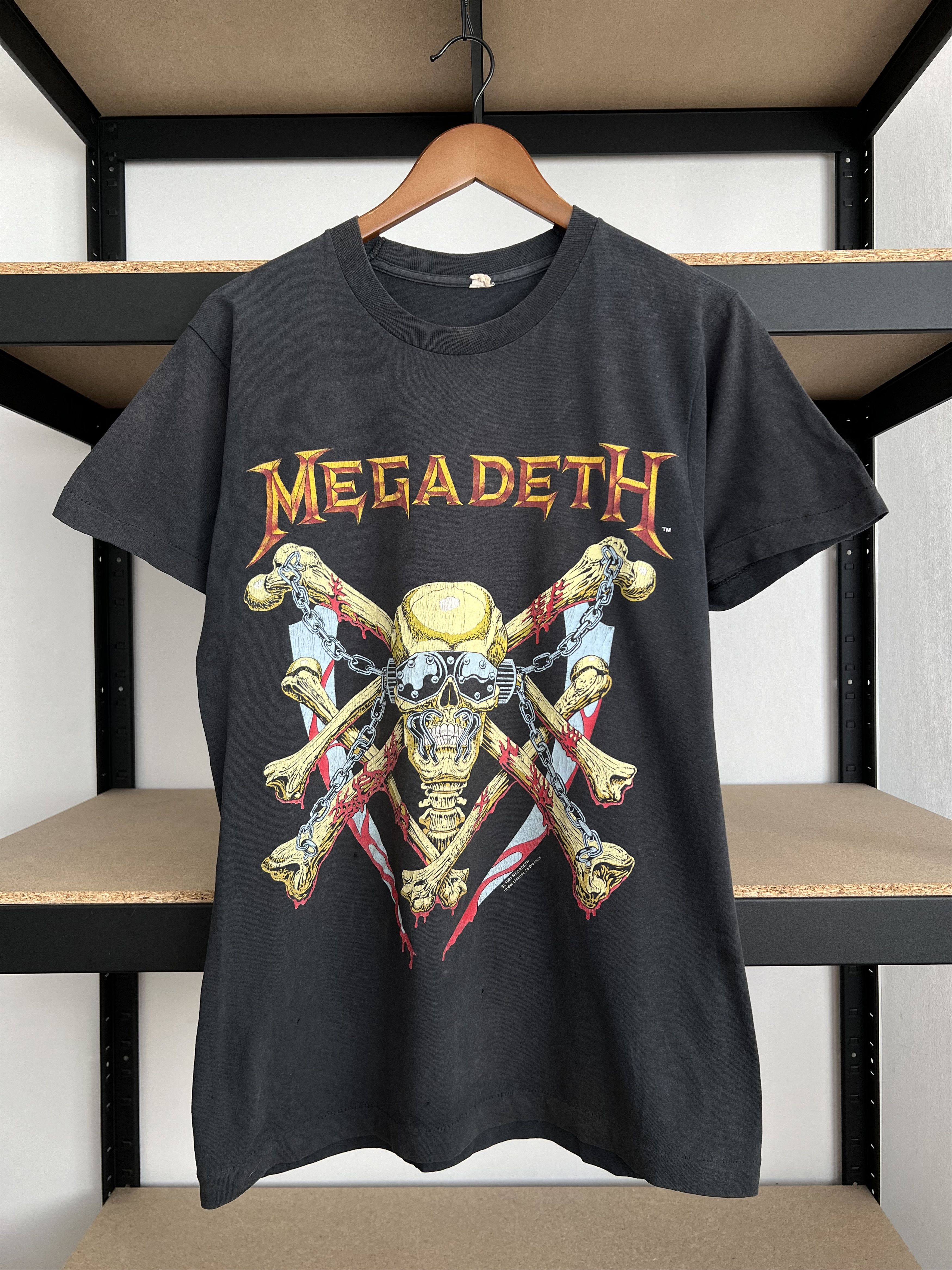 Band Tees Vintage 1991 Megadeth Vic Rattlehead Thrash Metal Band Tee Hoodie, Sweatshirt | PodTeesHub.com