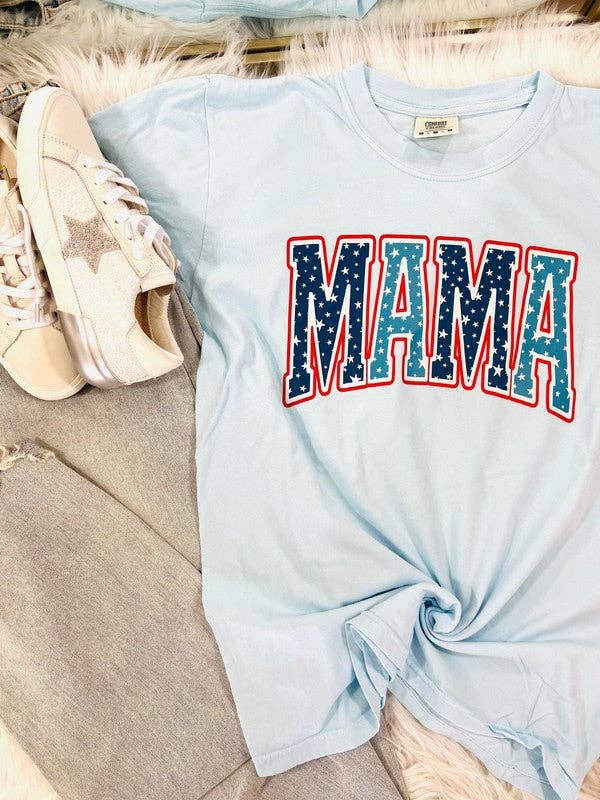 Mama Stars Varsity Curve Tee Hoodie, Sweatshirt | PodTeesHub.com