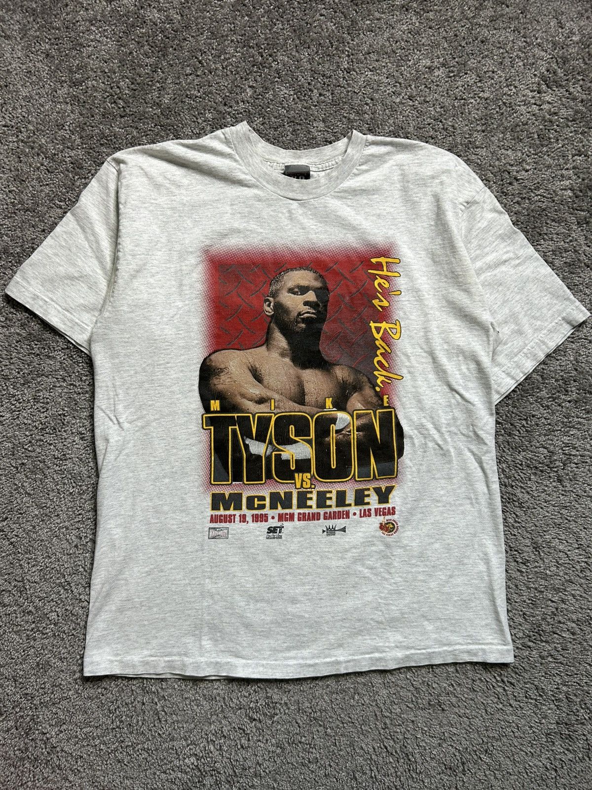 Vintage 90s Tyson Mcneeley Boxing Sports Tee Mgm 1995 Hoodie, Sweatshirt | PodTeesHub.com